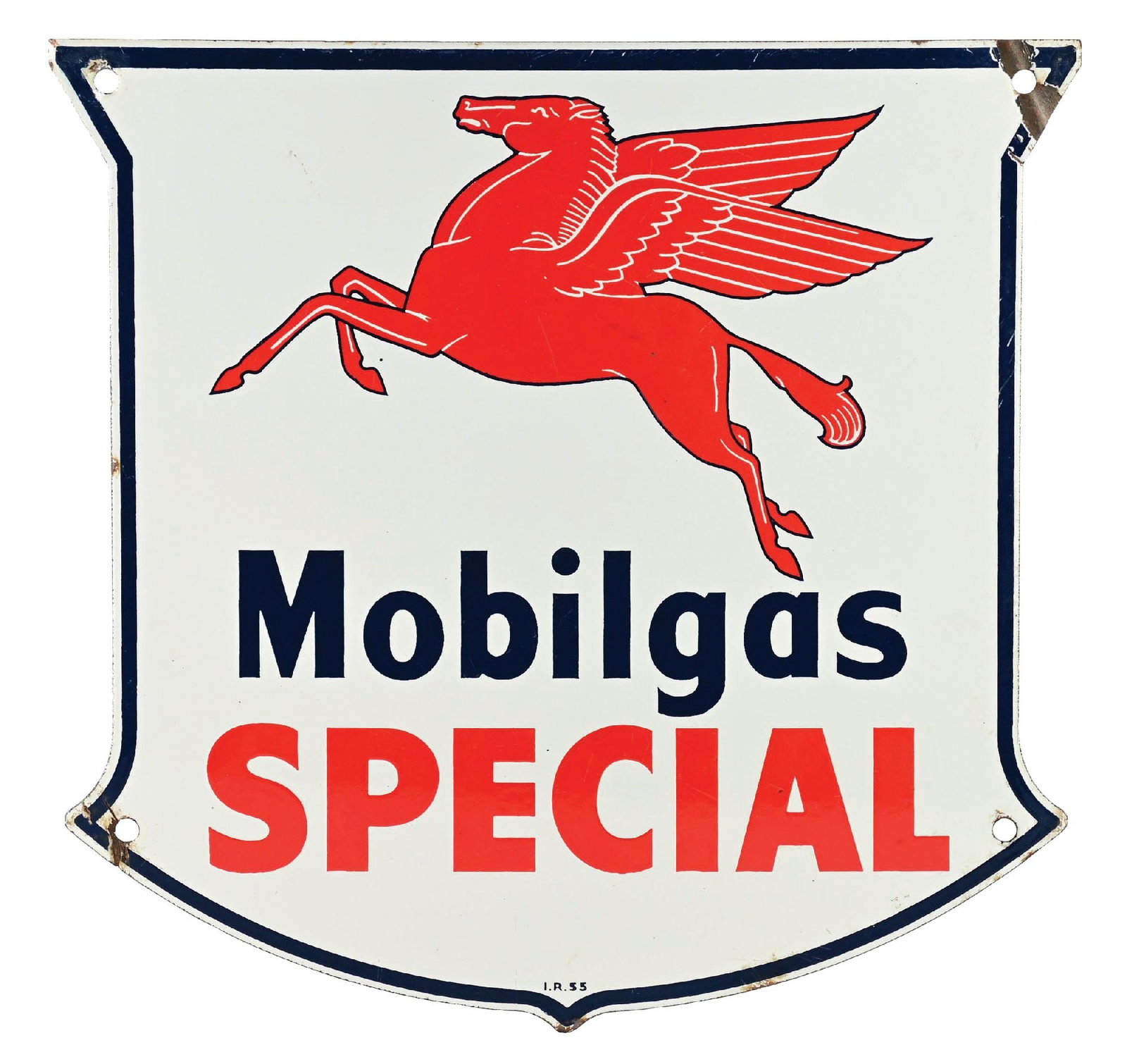 MOBILGAS SPECIAL PORCELAIN PUMP PLATE SIGN WITH PEGASUS GRAPHIC (1 of 3)