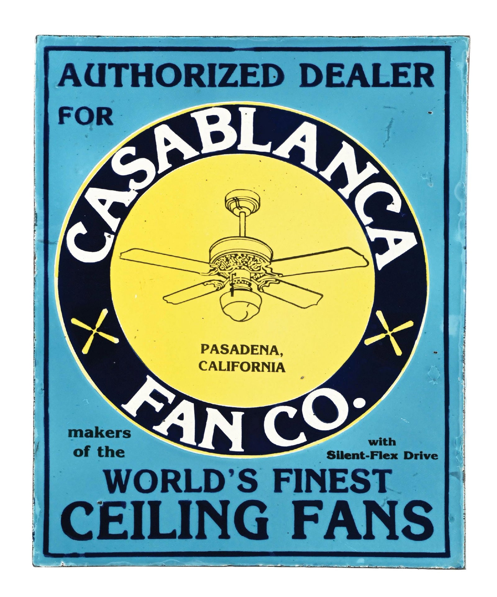 CASABLANCA FAN AUTHORIZED DEALER PORCELAIN FLANGE SIGN (1 of 2)