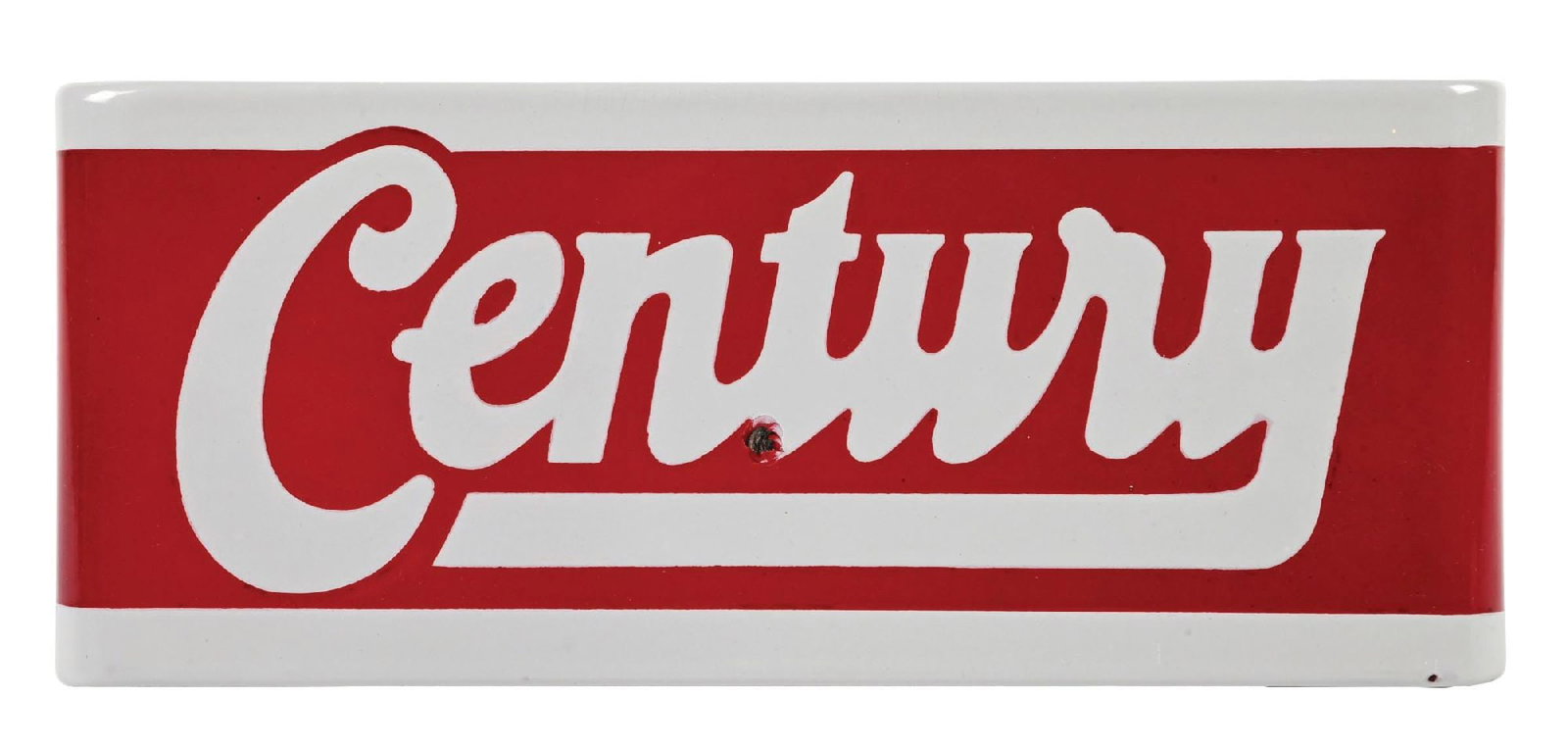 CENTURY PORCELAIN SIGN W/ COOKIE CUTTER EDGE (1 of 2)