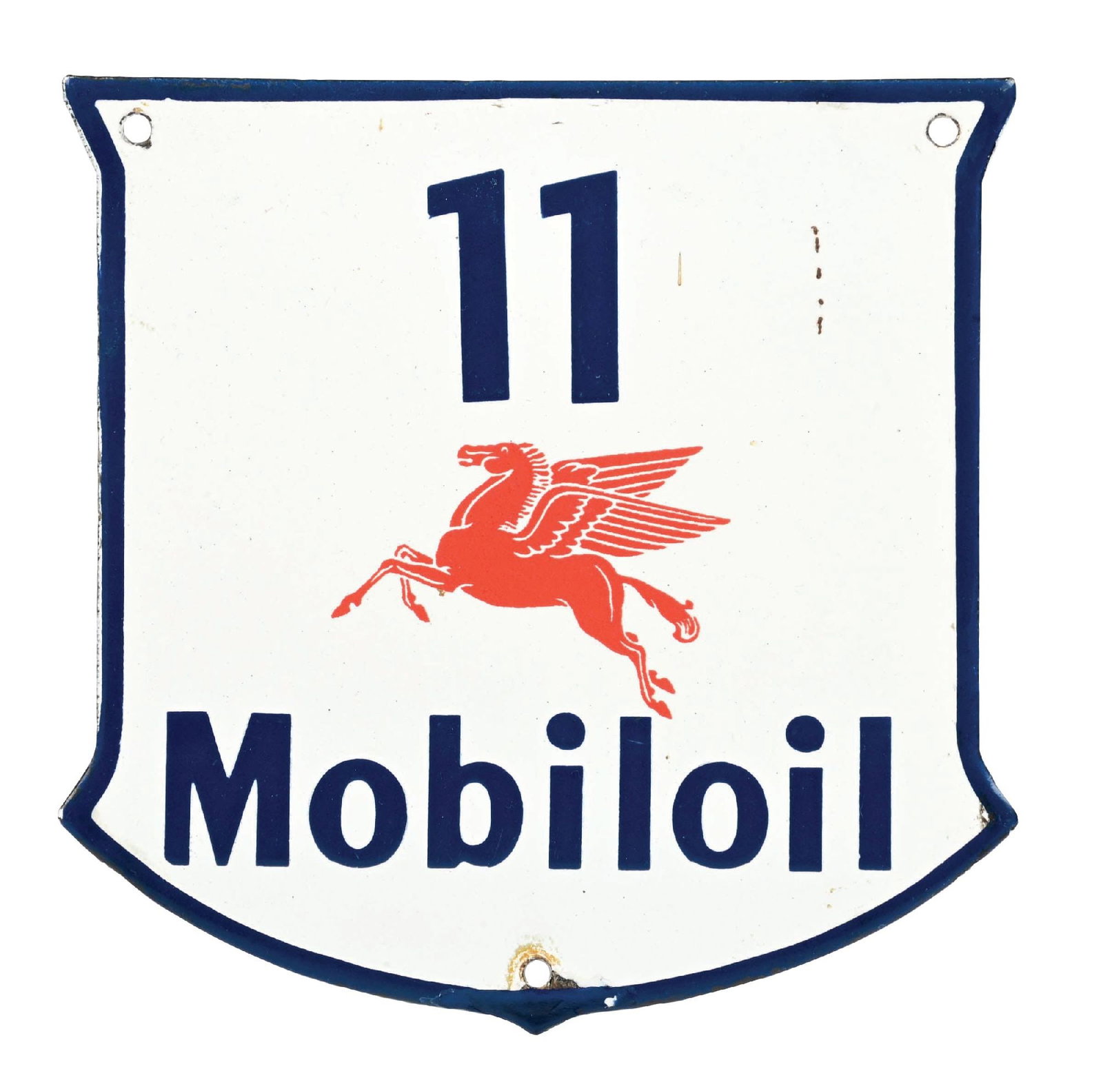 MOBILOIL PORCELAIN SHIELD SIGN W/ PEGASUS GRAPHIC (1 of 2)