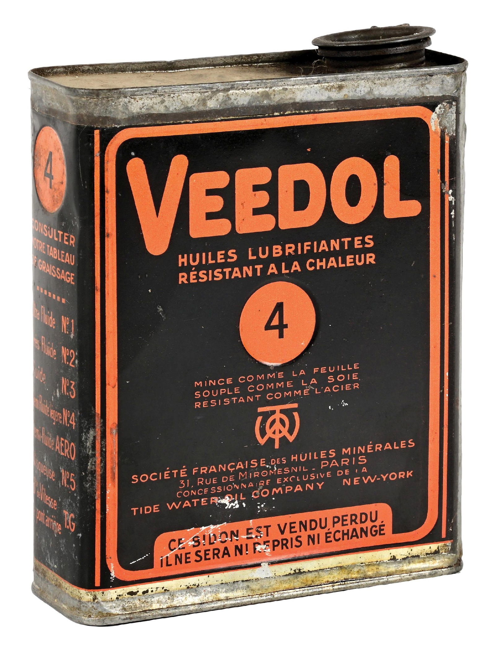 VEEDOL MOTOR OIL HALF GALLON CAN W/ MAN WITH CAN GRAPHIC (1 of 4)