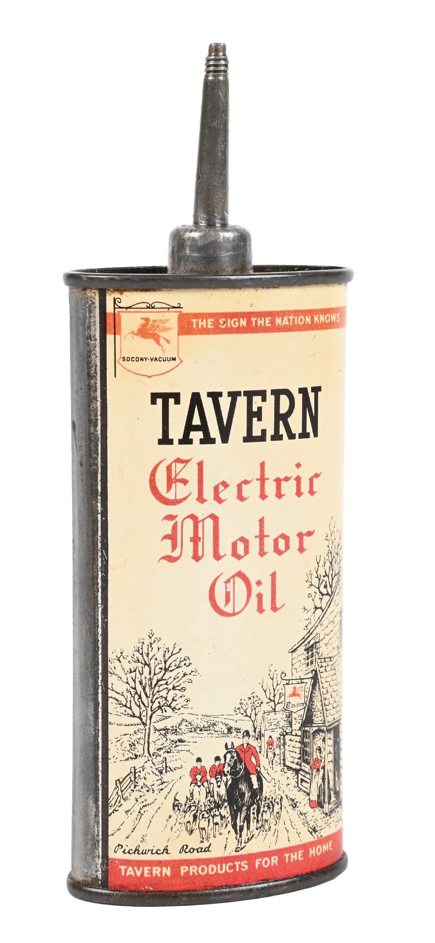 RARE SOCONY TAVERN ELECTRIC MOTOR OIL HANDY OILER CAN (1 of 4)