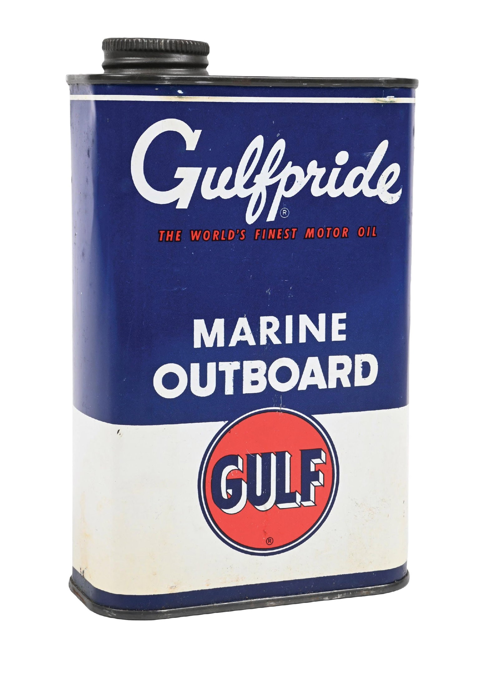 GULFPRIDE MARINE OUTBOARD MOTOR OIL ONE QUART CAN (1 of 4)