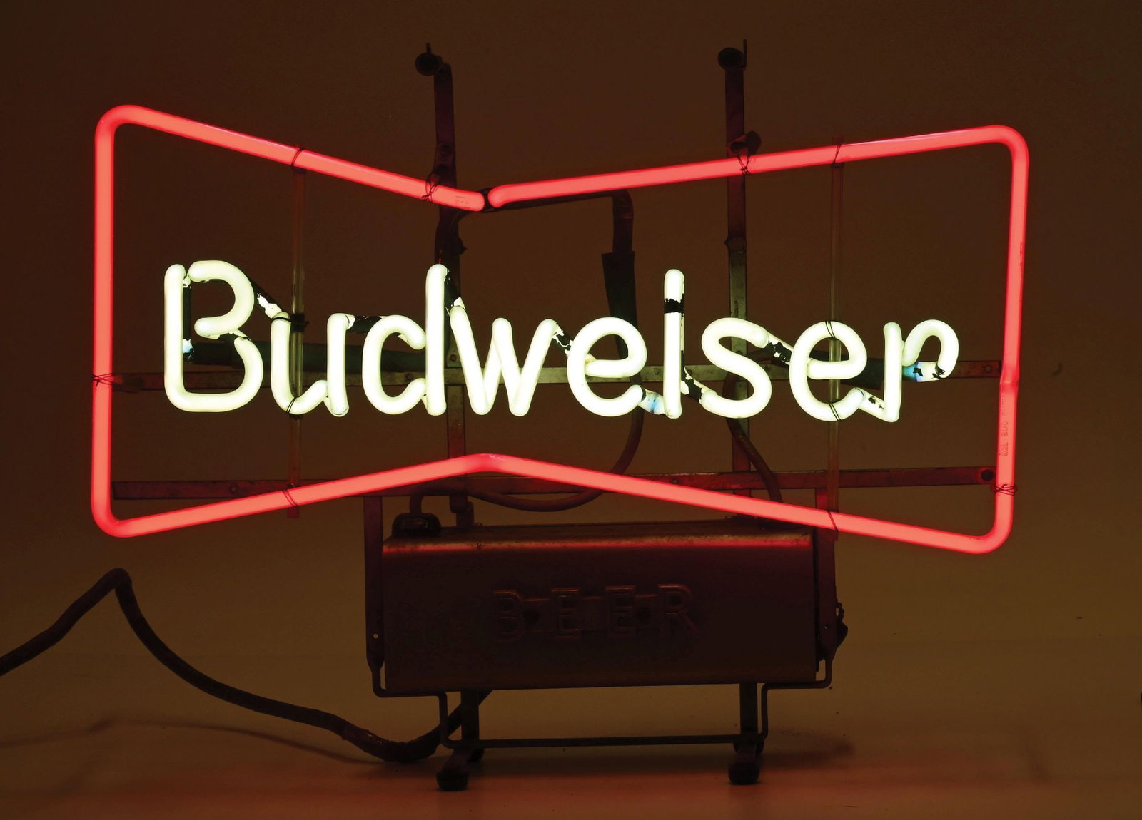 BUDWEISER BEER BOWTIE NEON SIGN, SMALL VERSION (1 of 4)