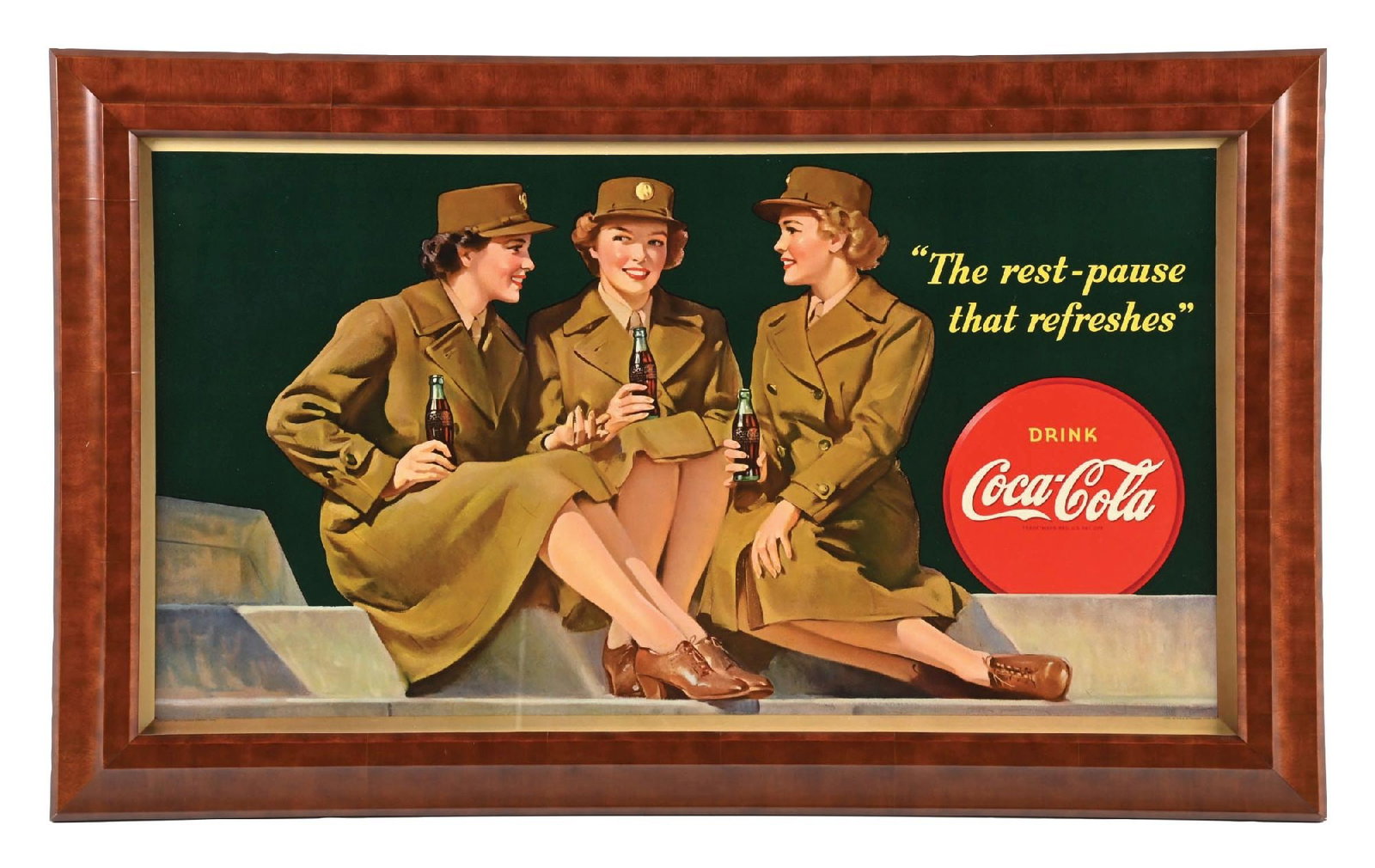 COCA-COLA "THE REST-PAUSE THAT REFRESHES" CARDBOARD SIGN (1 of 4)