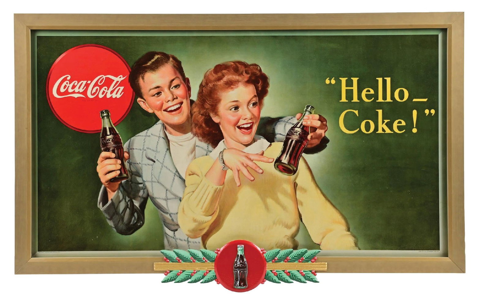 COCA-COLA "HELLO-COKE!" CARDBOARD SIGN (1 of 4)