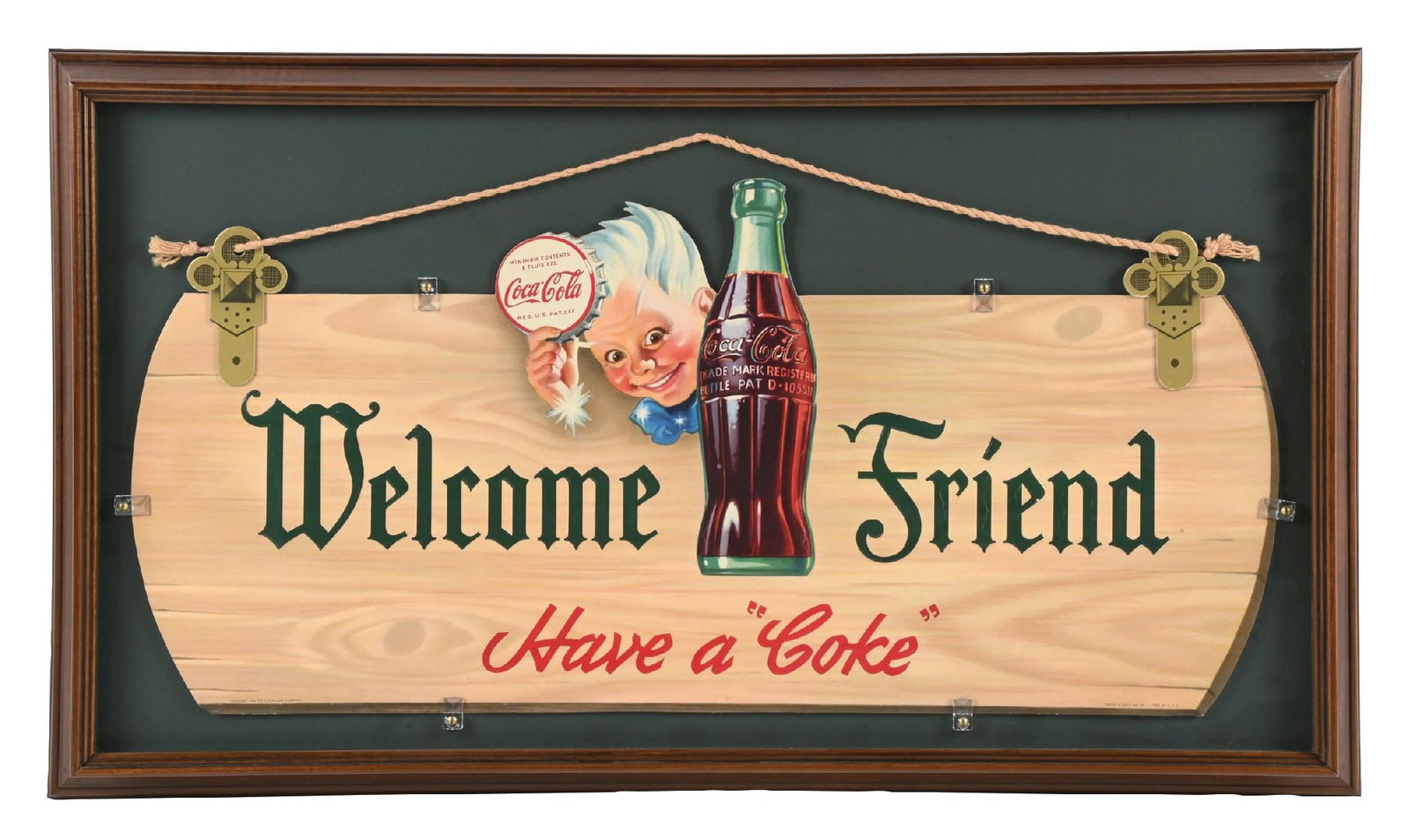 WELCOME FRIEND COCA-COLA SIGN W/ SPRITE BOY GRAPHIC (1 of 4)