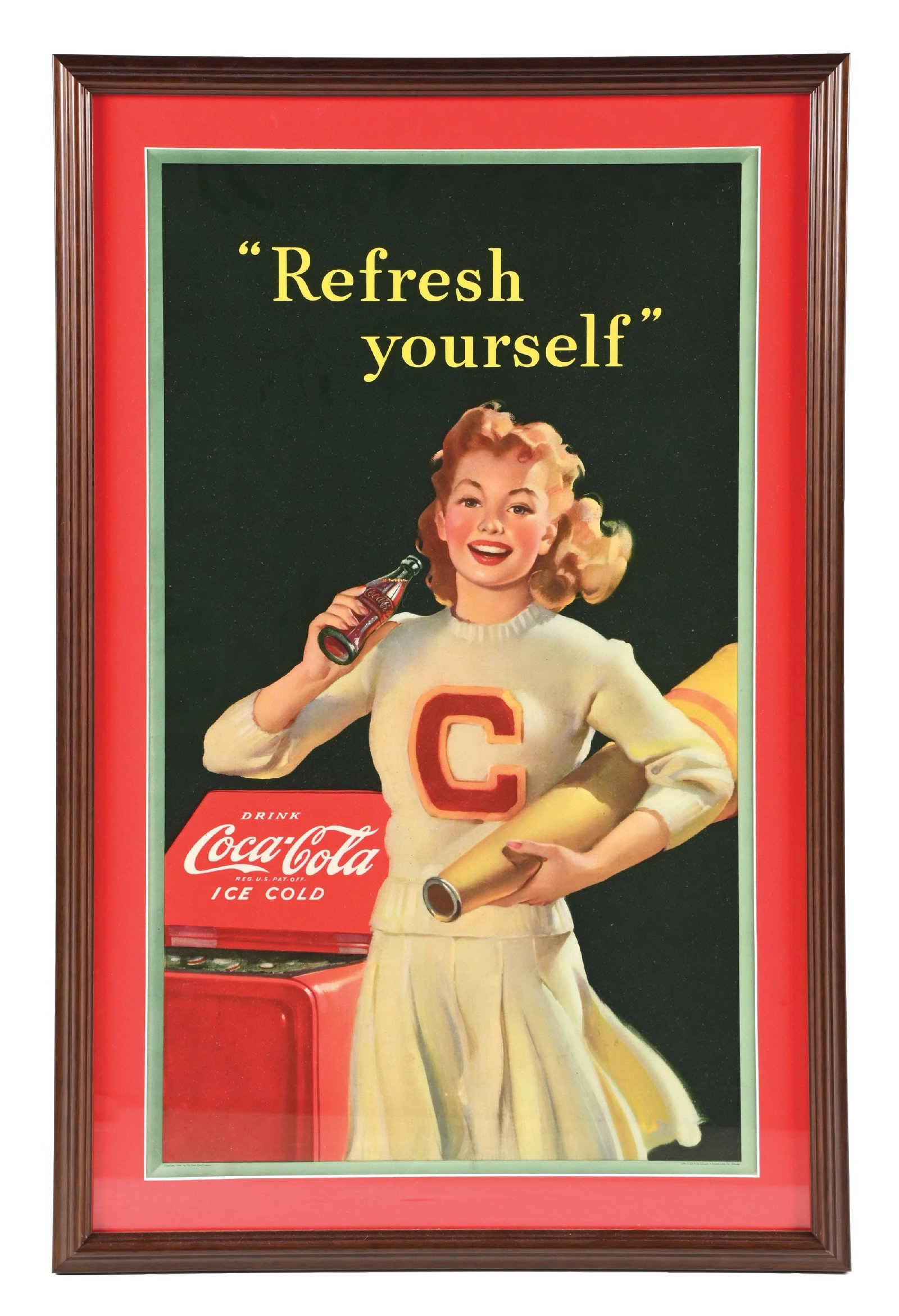 REFRESH YOURSELF COCA-COLA CARDBOARD SIGN (1 of 3)