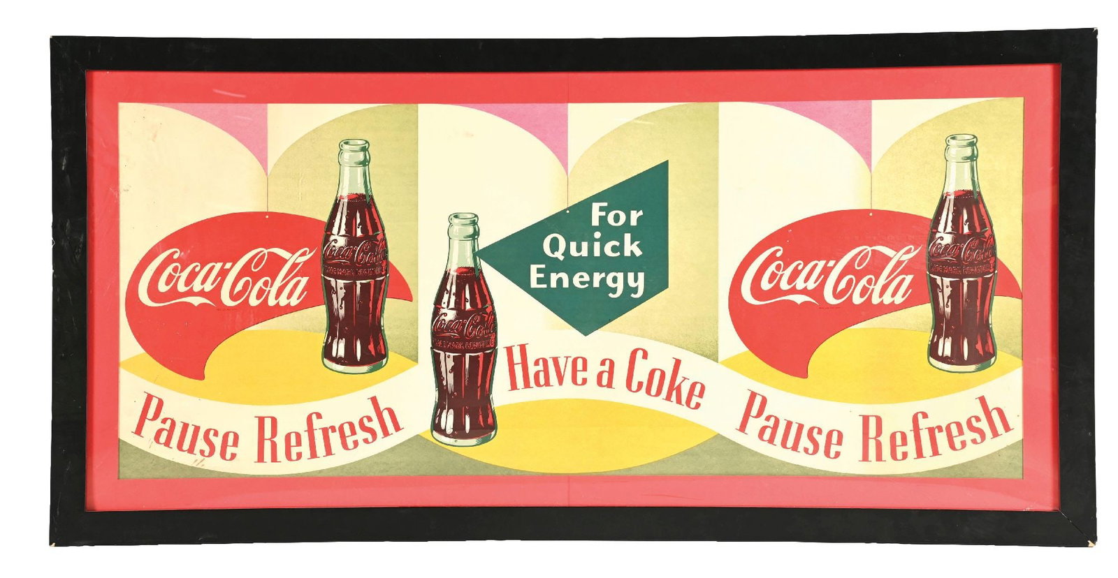 COCA-COLA "FOR QUICK ENERGY HAVE A COKE" FRAMED SIGN (1 of 2)