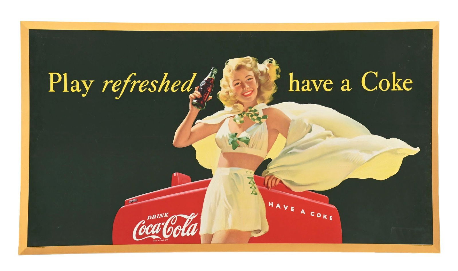 PLAY REFRESHED HAVE A COKE CARDBOARD COCA-COLA SIGN (1 of 4)
