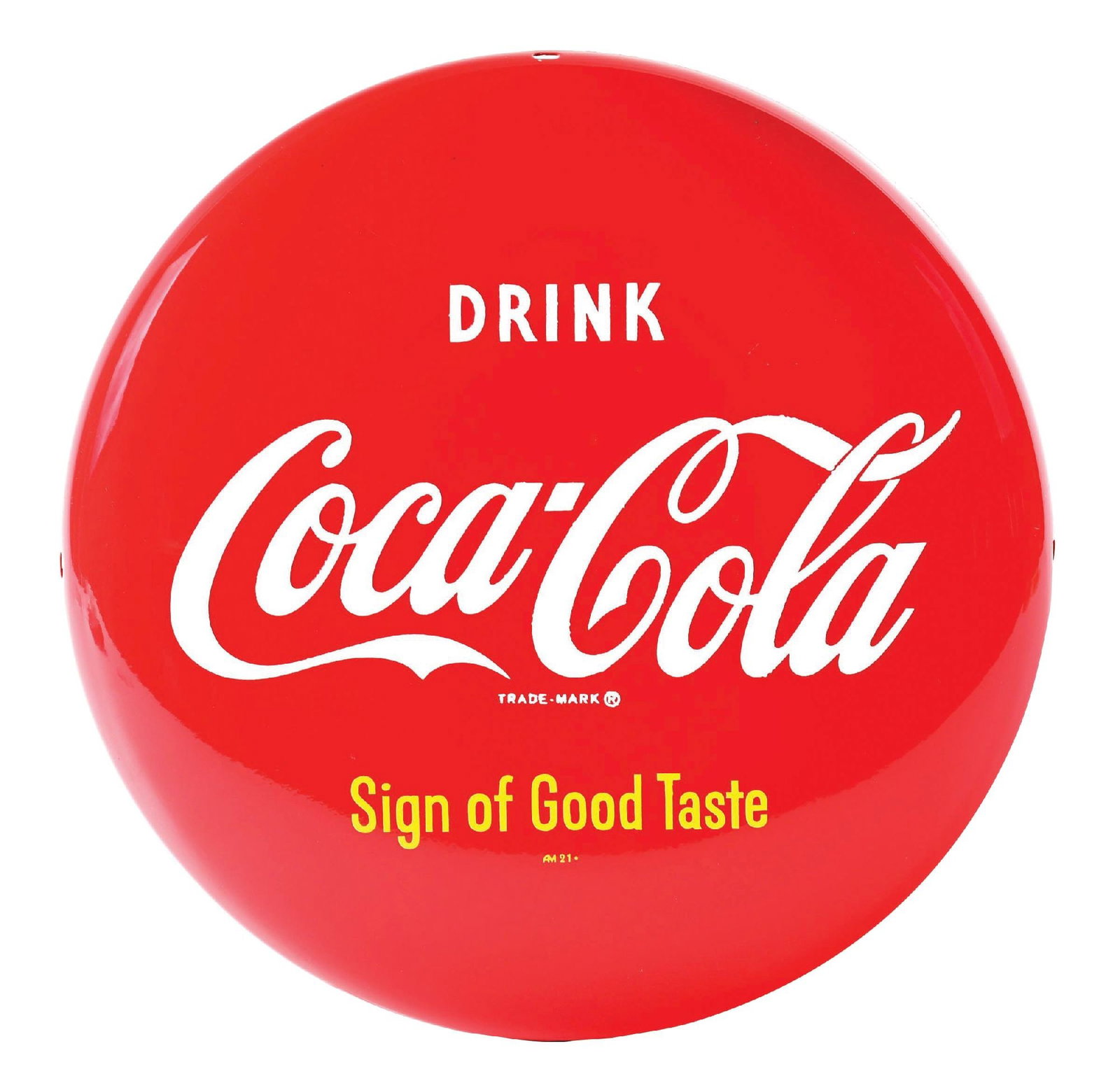 COCA-COLA "SIGN OF GOOD TASTE" BUTTON SIGN (1 of 2)