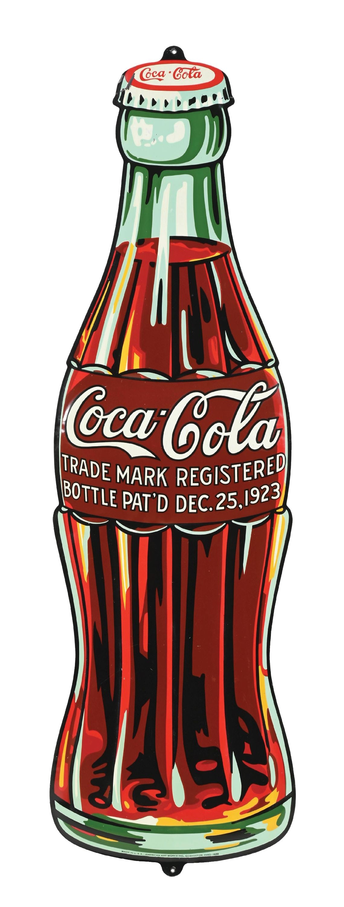 COCA-COLA DIE-CUT CHRISTMAS BOTTLE SIGN (1 of 3)