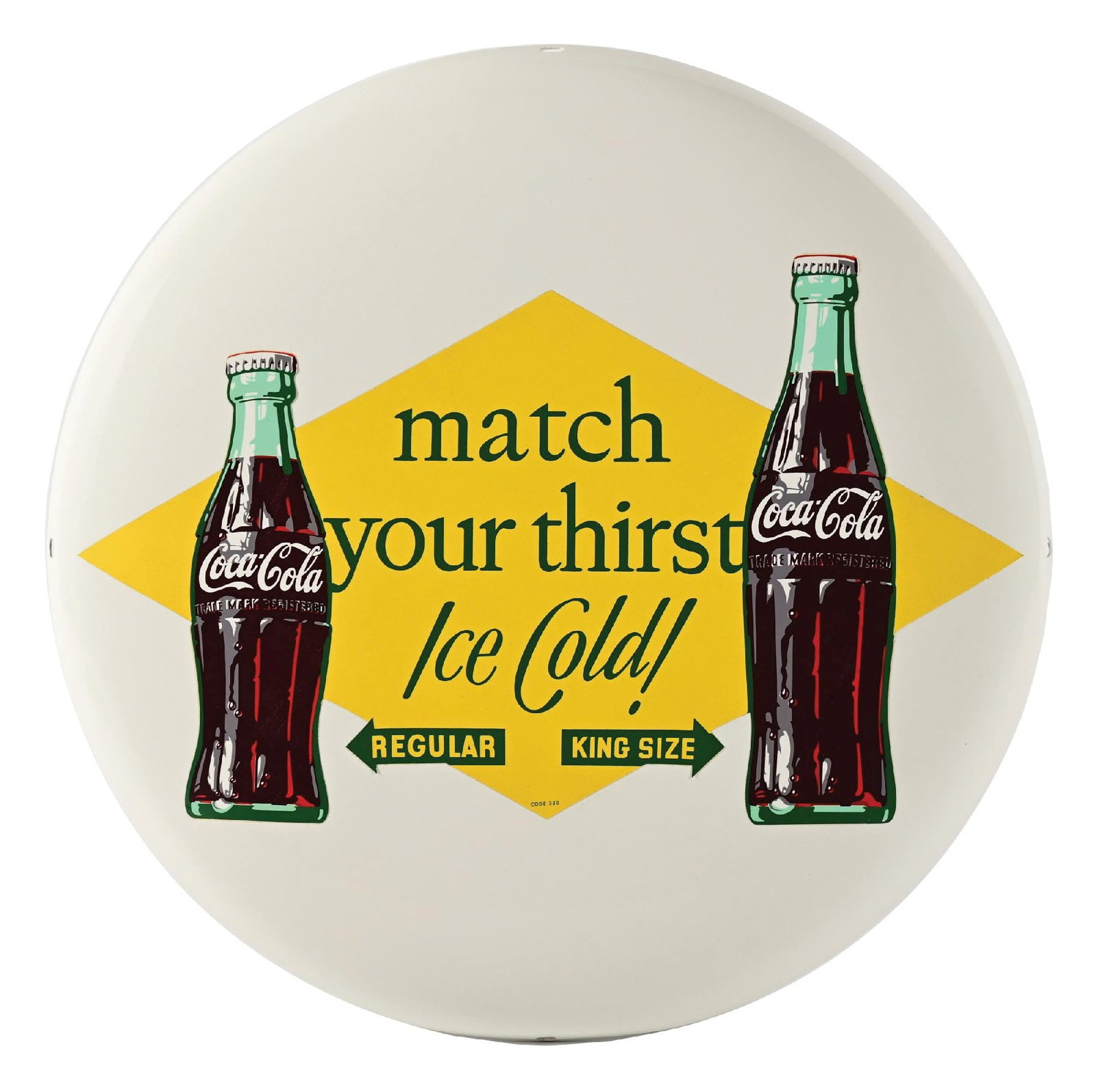 COCA-COLA "MATCH YOUR THIRST" DECAL BUTTON (1 of 2)