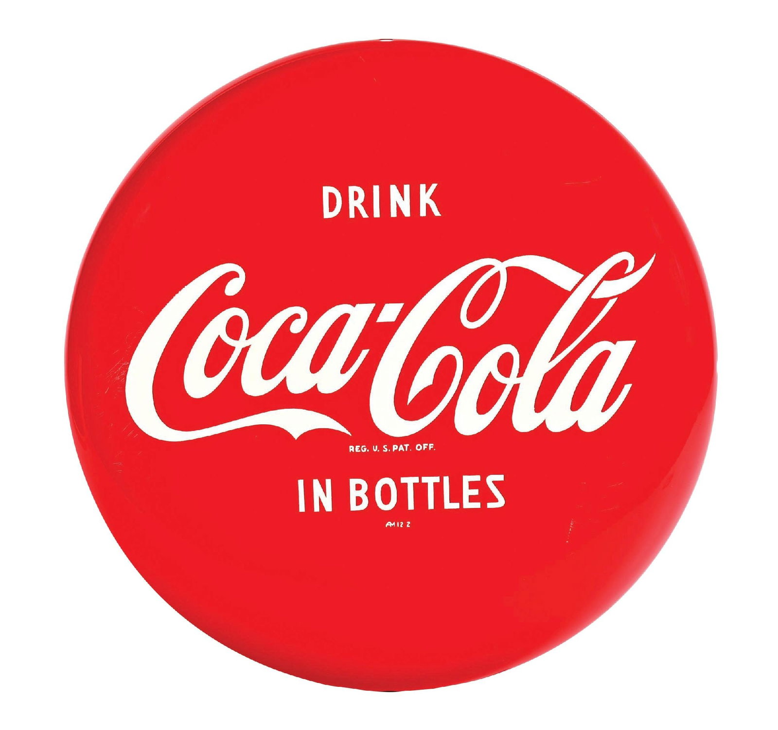 COCA-COLA "IN BOTTLES" BUTTON SIGN (1 of 2)