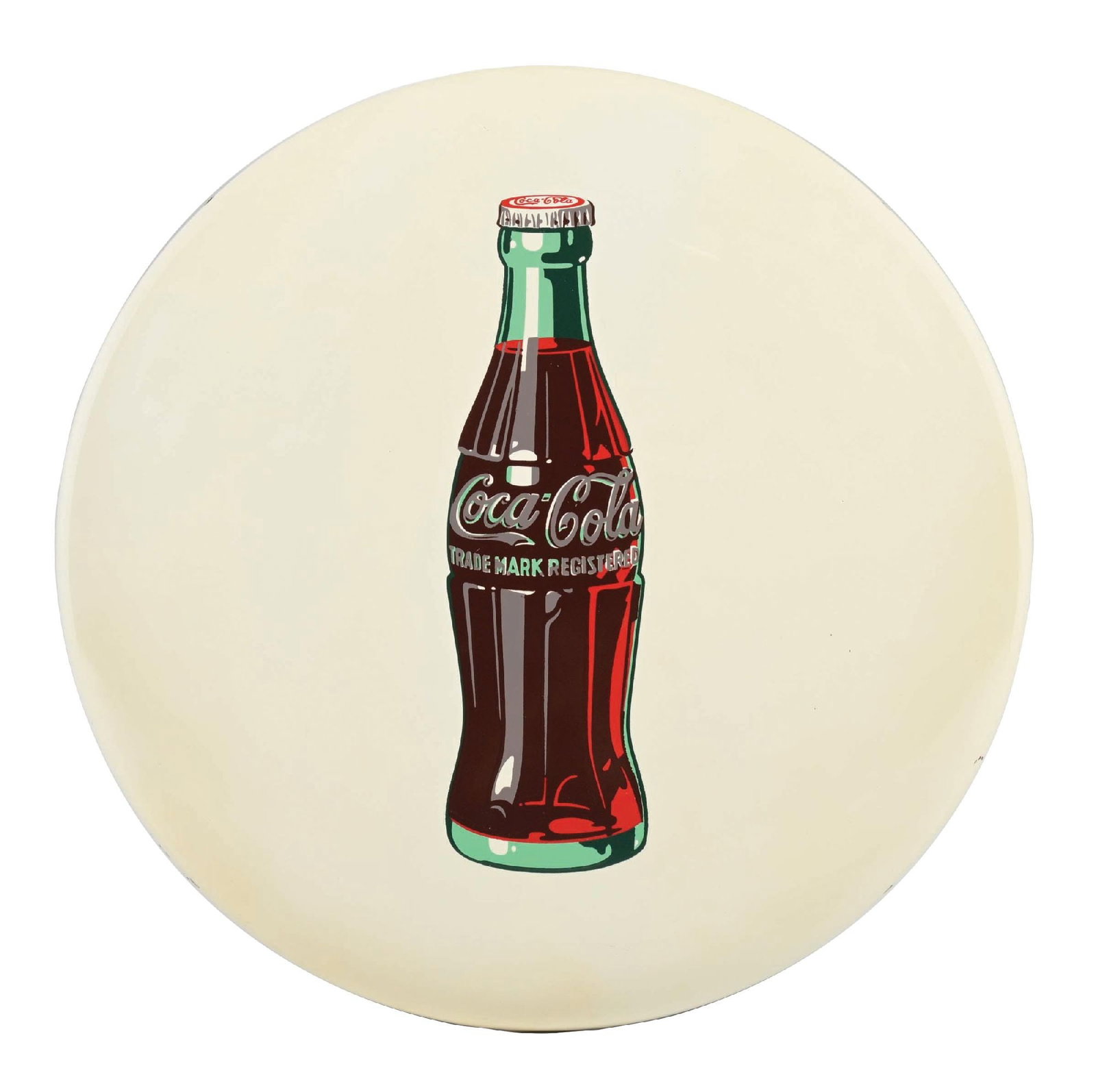 COCA-COLA WHITE BUTTON W/ BOTTLE GRAPHIC (1 of 2)