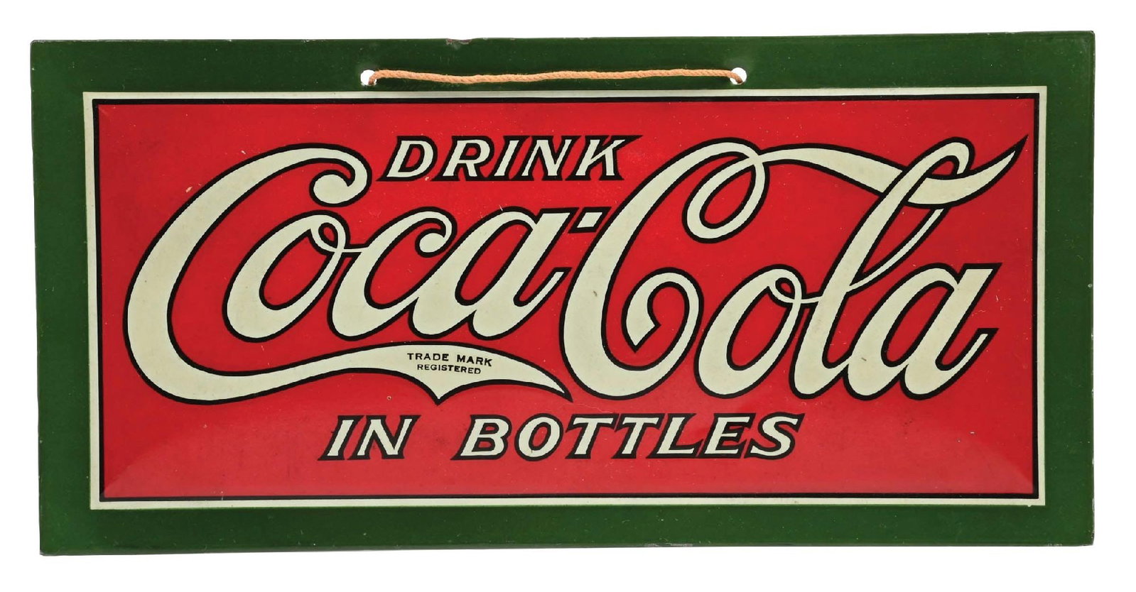 COCA-COLA TIN OVER CARDBOARD SIGN (1 of 2)