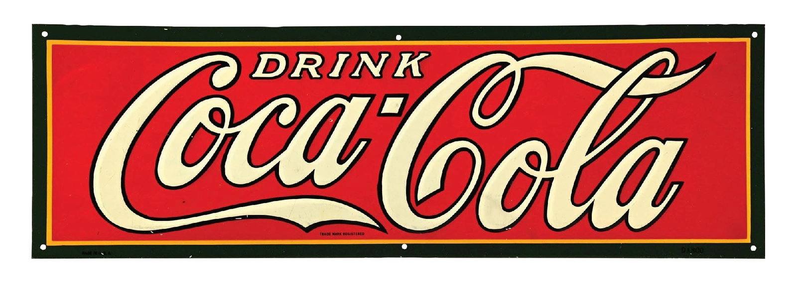 DRINK COCA-COLA EMBOSSED TIN SIGN (1 of 3)
