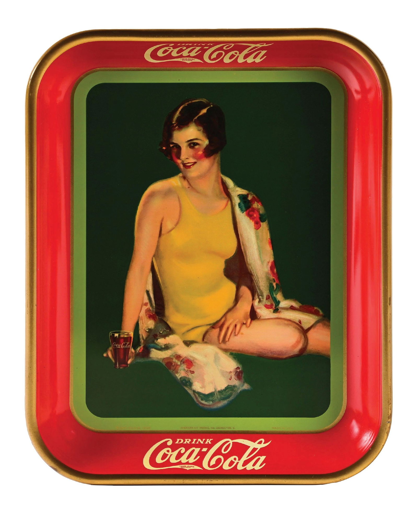 COCA-COLA SERVING TRAY WITH SWIM SUIT GIRL GRAPHIC (1 of 3)