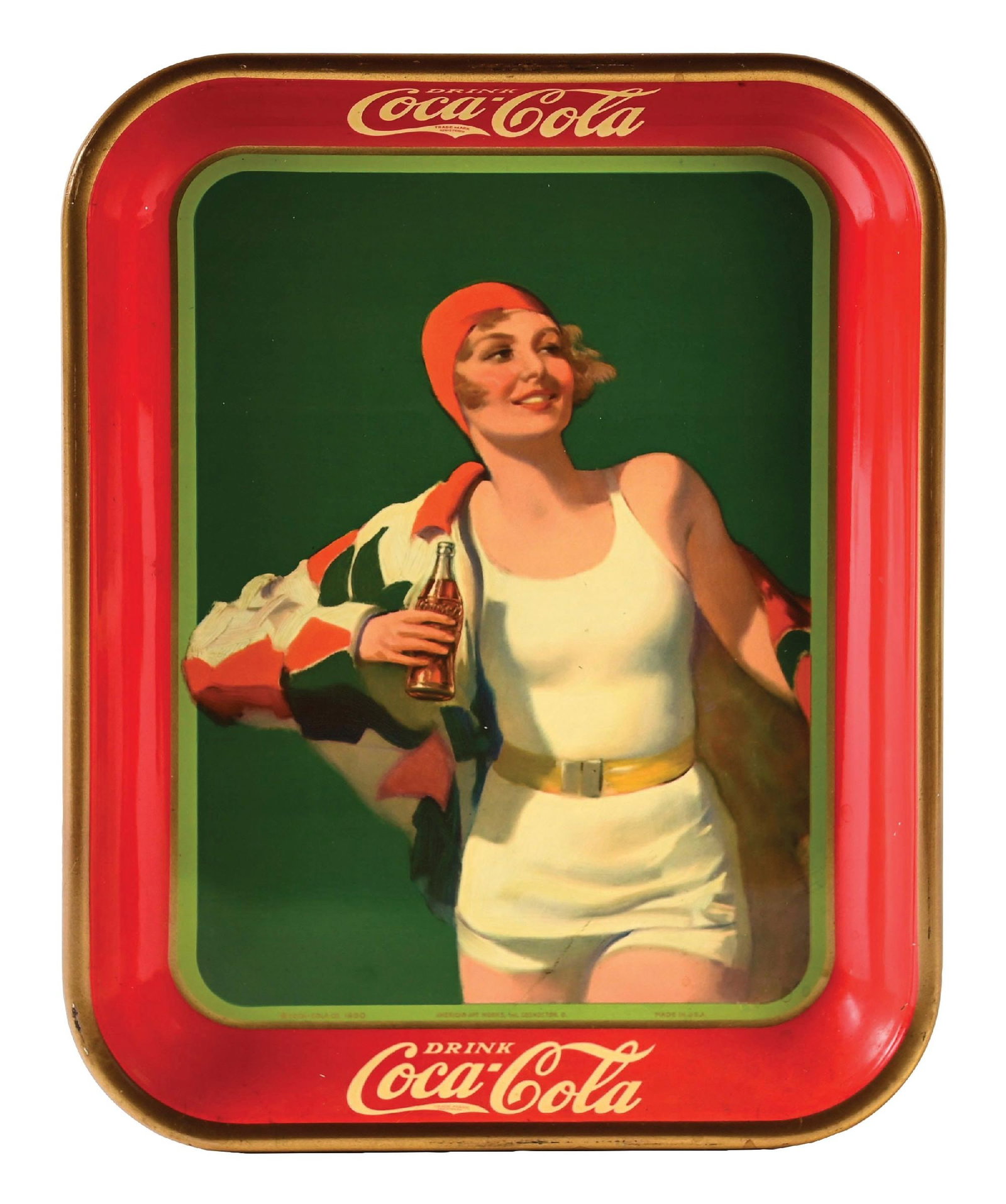 DRINK COCA-COLA SERVING TRAY WITH WOMAN & BOTTLE GRAPHIC (1 of 3)