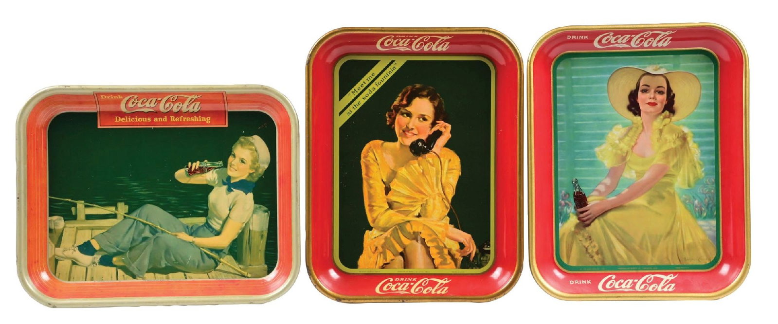 COLLECTION OF 3: COCA-COLA ADVERTISING TRAYS (1 of 5)