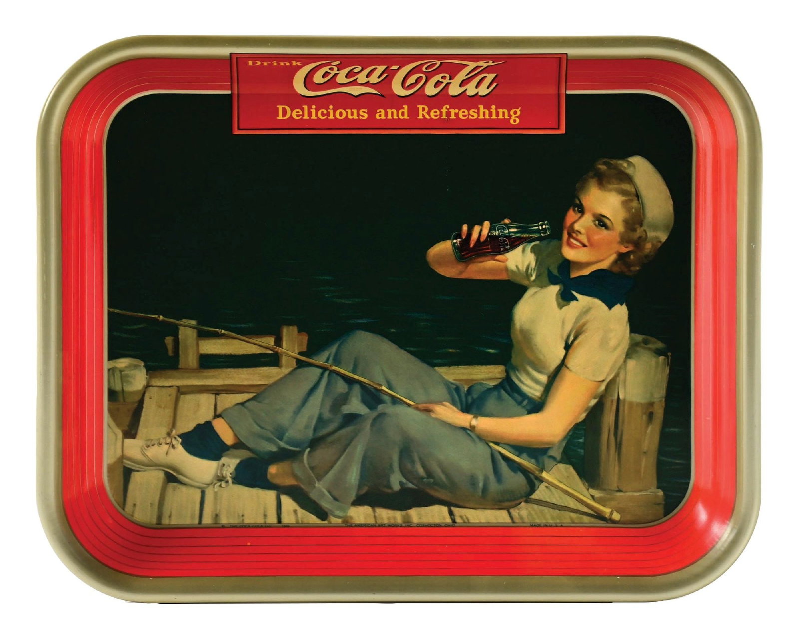 COCA-COLA SERVING TRAY W/ WOMAN GRAPHIC (1 of 3)