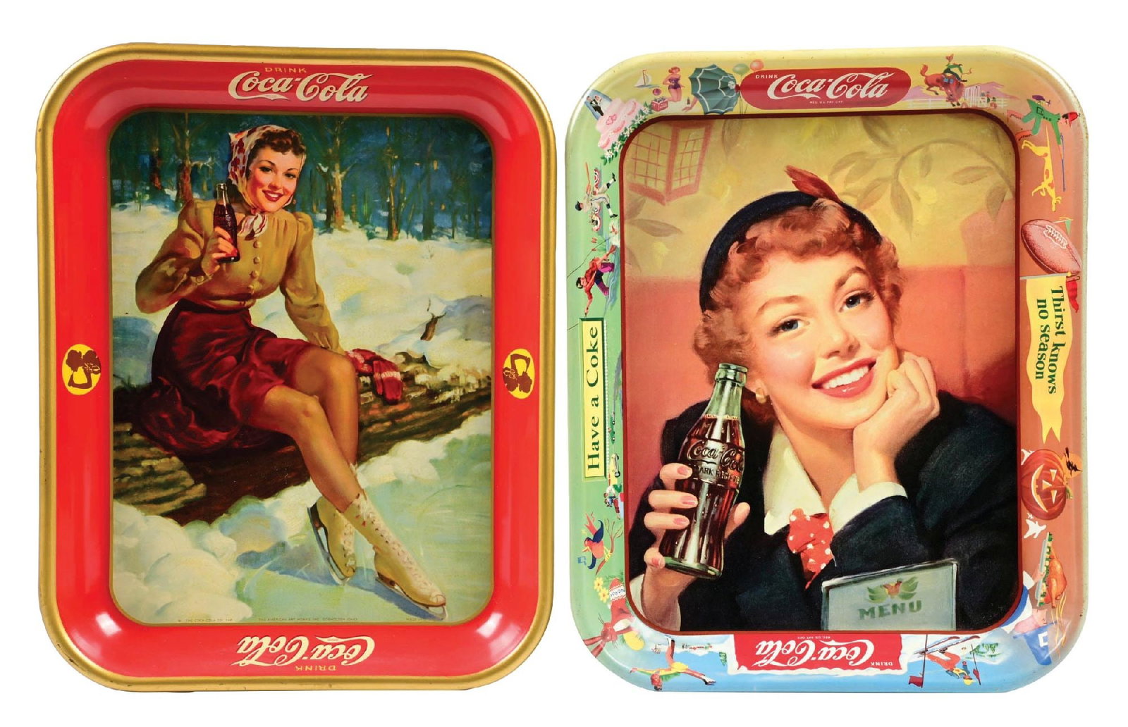 COLLECTION OF 2: DRINK COCA-COLA TRAYS (1 of 4)