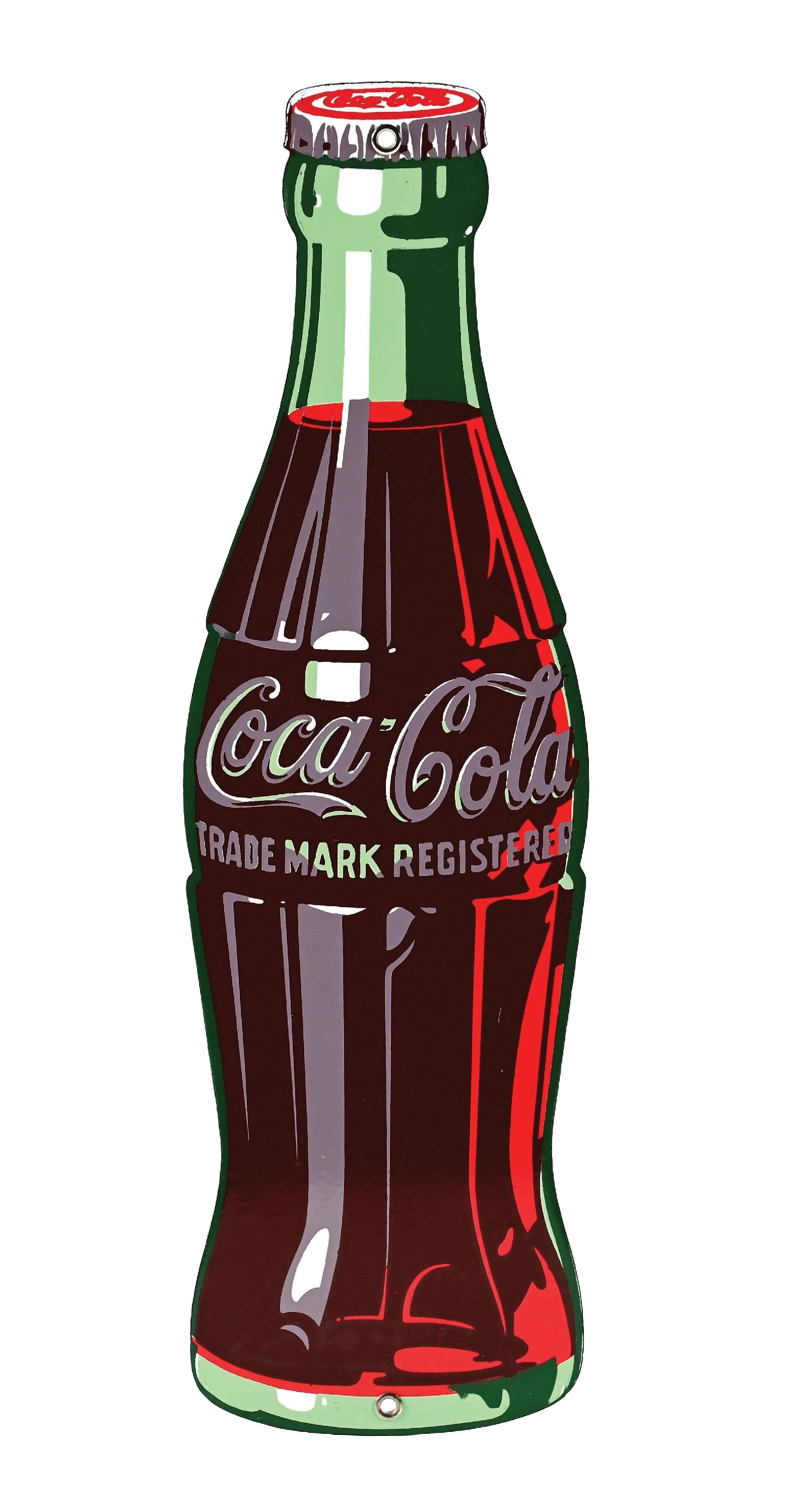 COCA-COLA DIE CUT PORCELAIN BOTTLE SIGN (1 of 2)