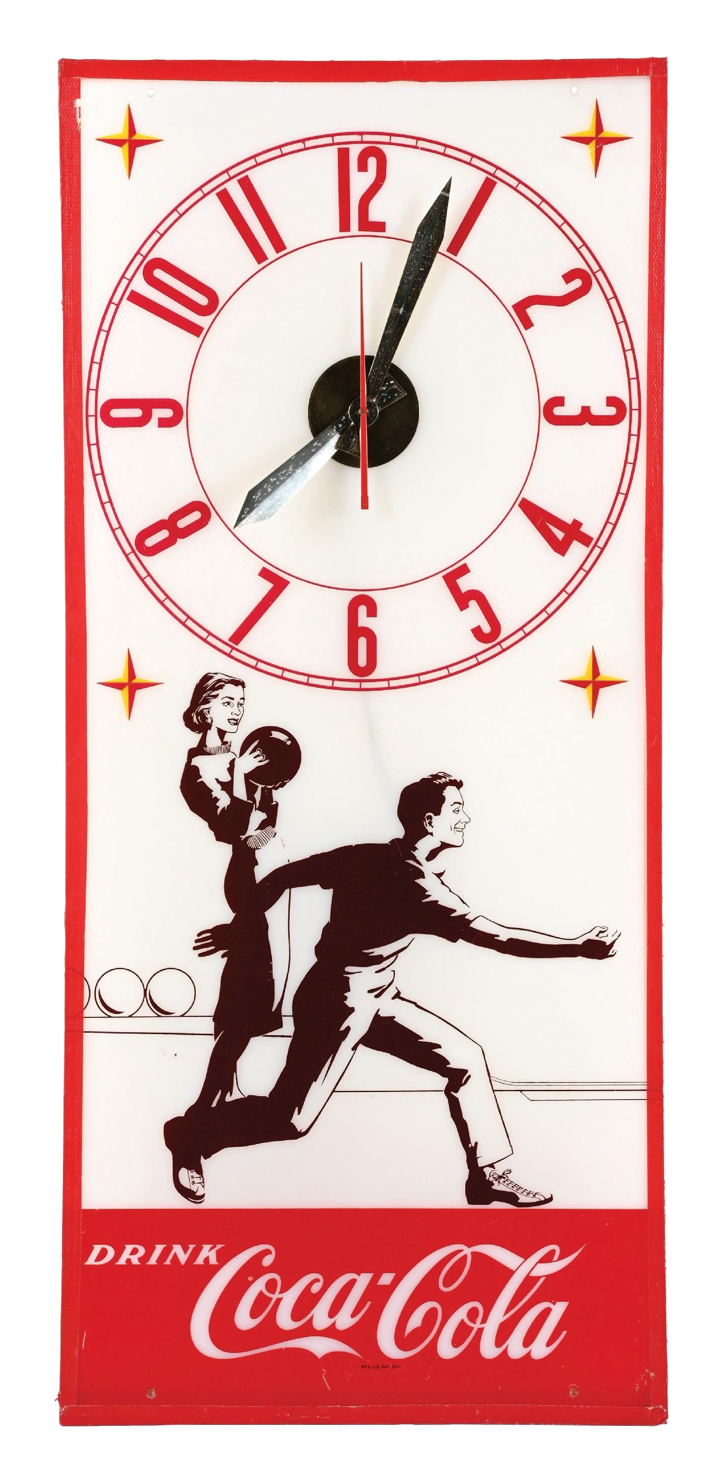COCA-COLA CLOCK WITH BOWLING TEAM GRAPHIC (1 of 2)