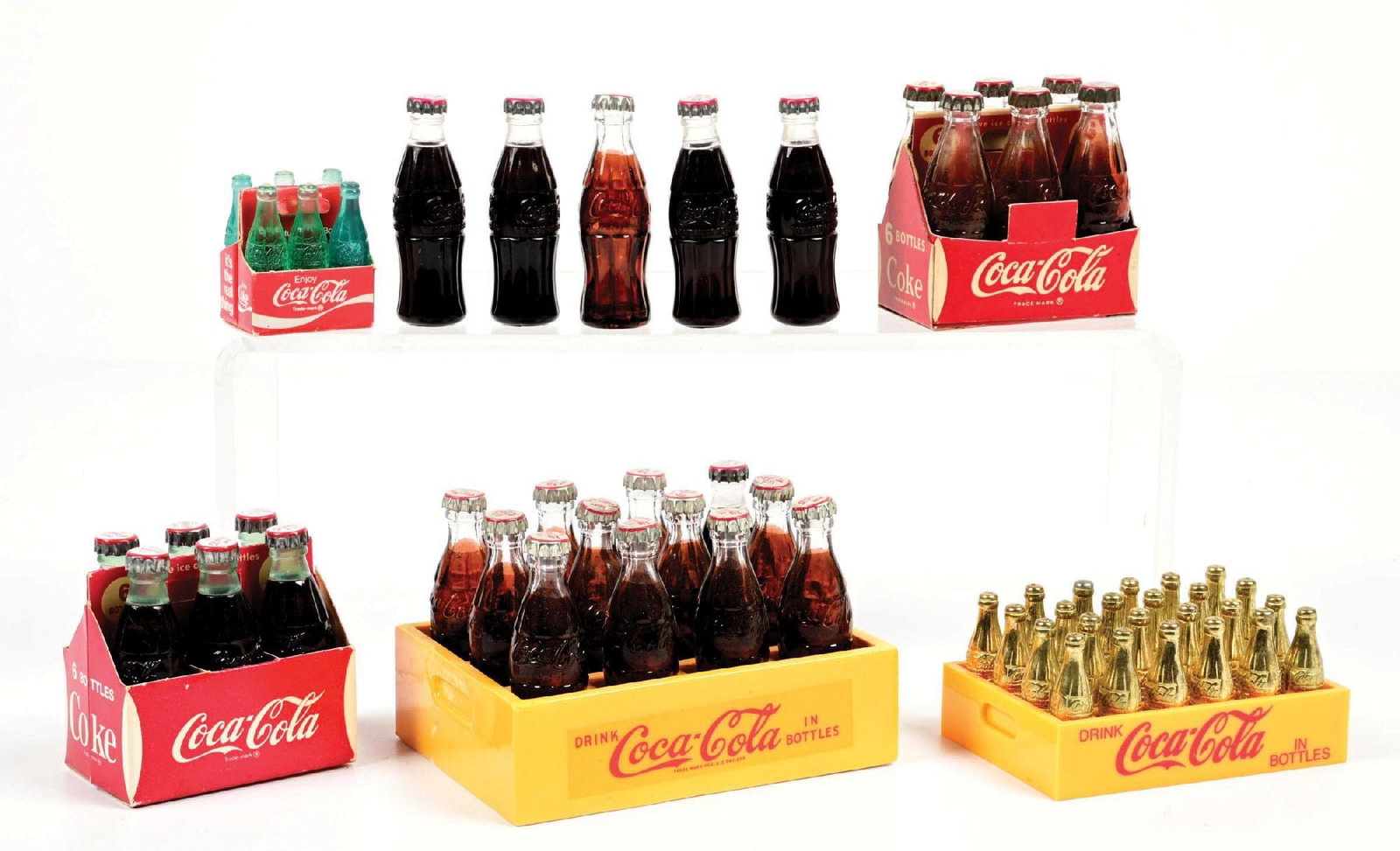 COLLECTION OF COCA-COLA MINIATURE BOTTLES AND CARRIERS (1 of 2)