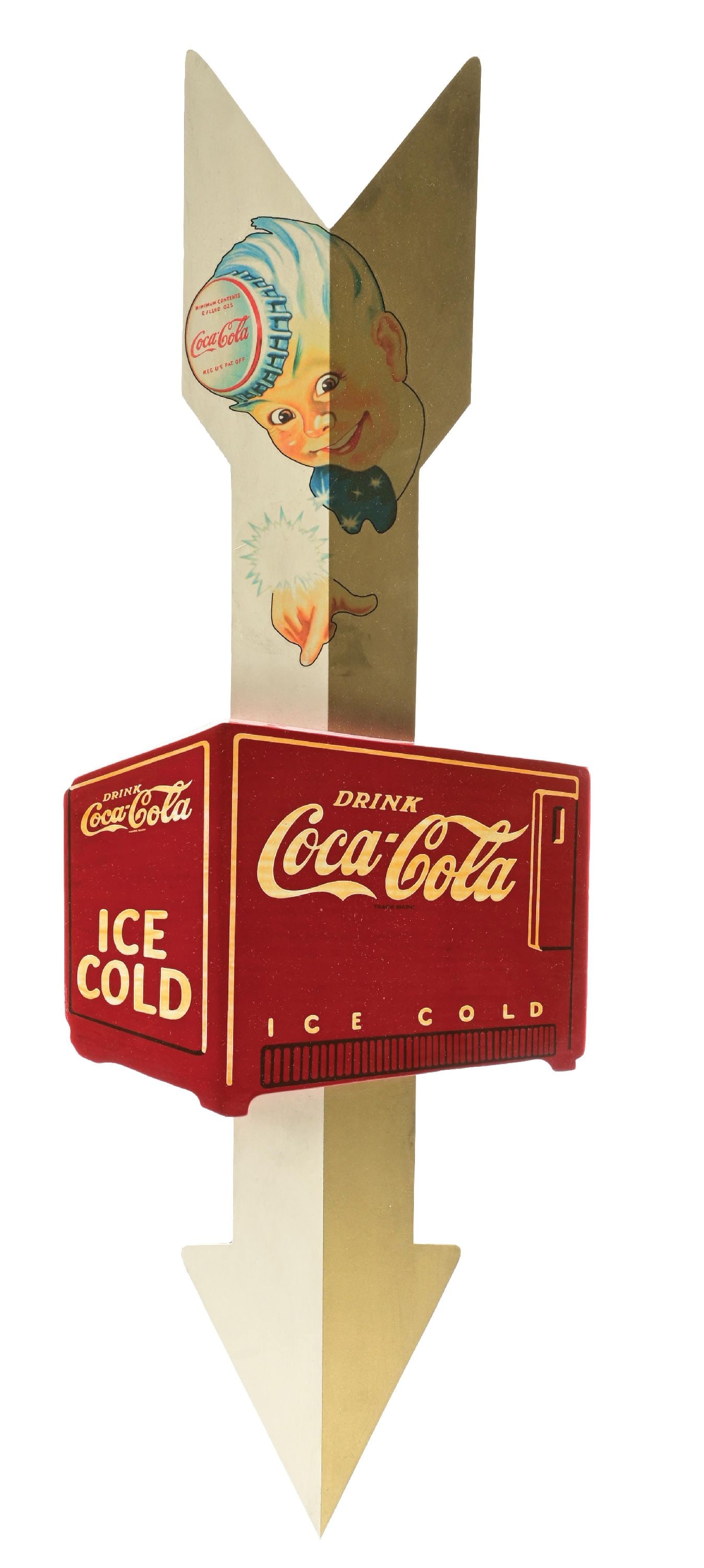 COCA-COLA KAY DISPLAY ARROW SIGN W/ SPRITE BOY GRAPHIC (1 of 3)