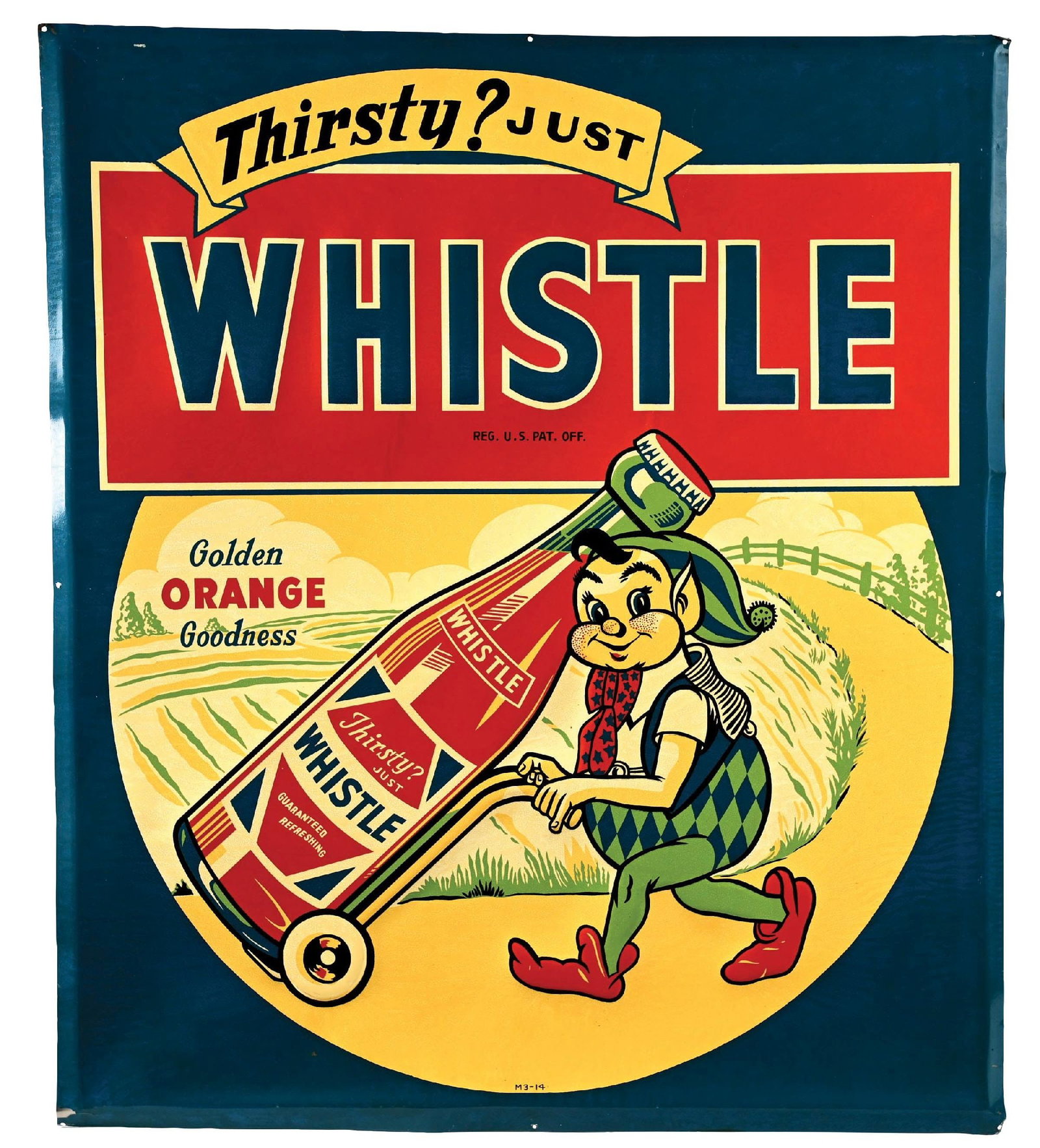THIRSTY? JUST WHISTLE SIGN W/ ELF GRAPHIC (1 of 3)