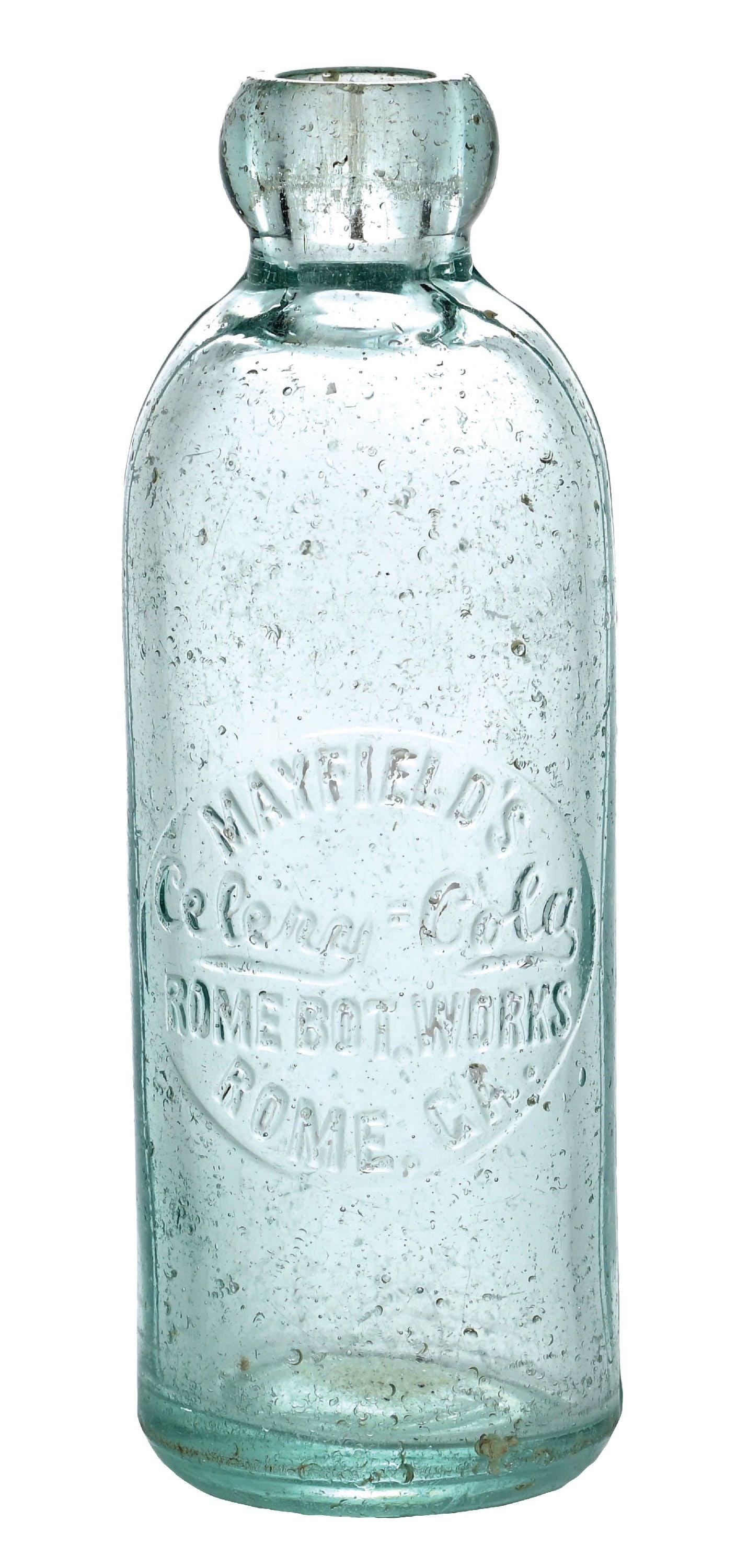 CELERY COLA HUTCHINSON ROME, GA AQUA SCRIPT AMER. GLASS WORKS BOTTLE (1 of 6)