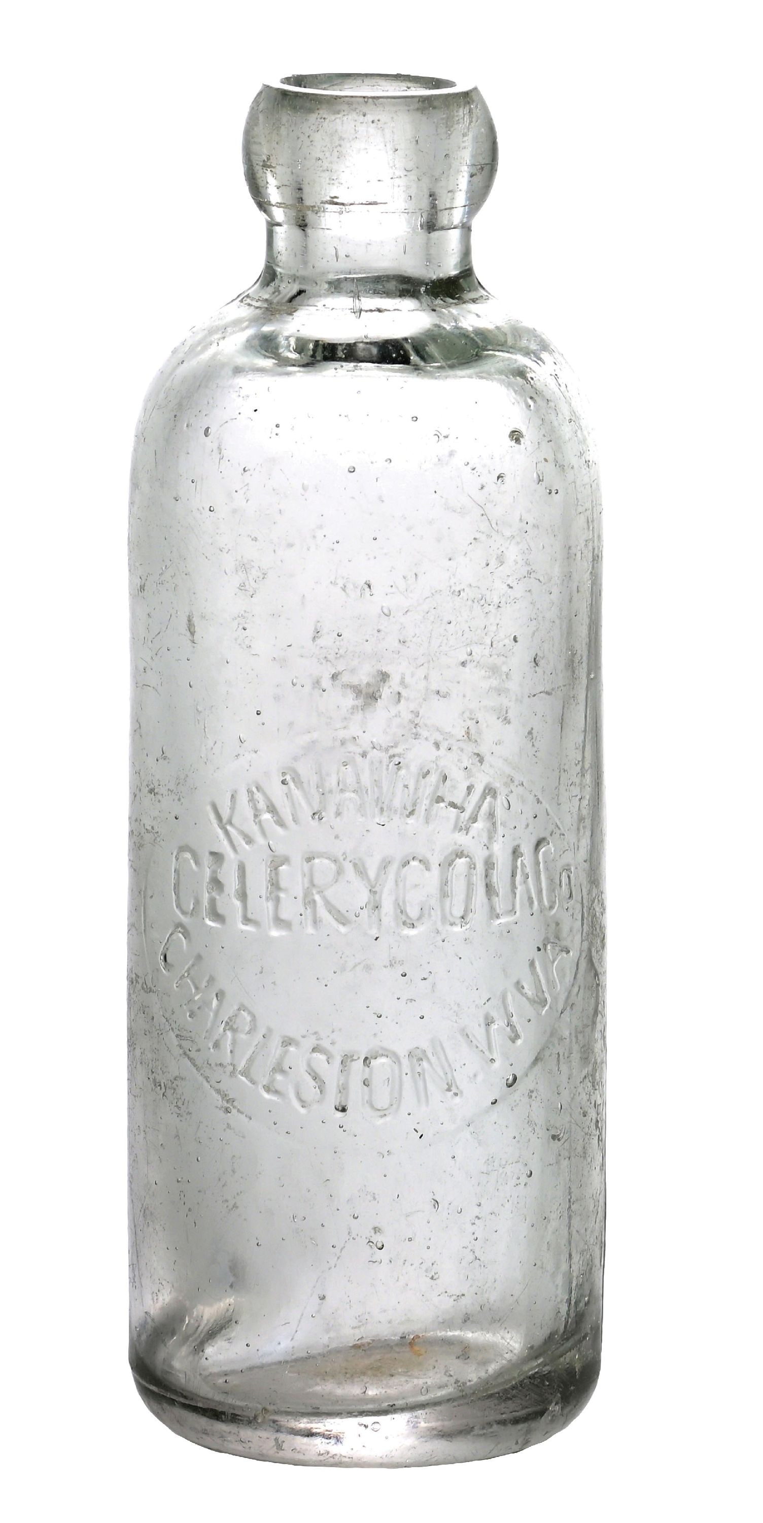CELERY-COLA HUTCHINSON CHARLESTON, WV CLEAR BLOCK LETTER BOTTLE (1 of 6)