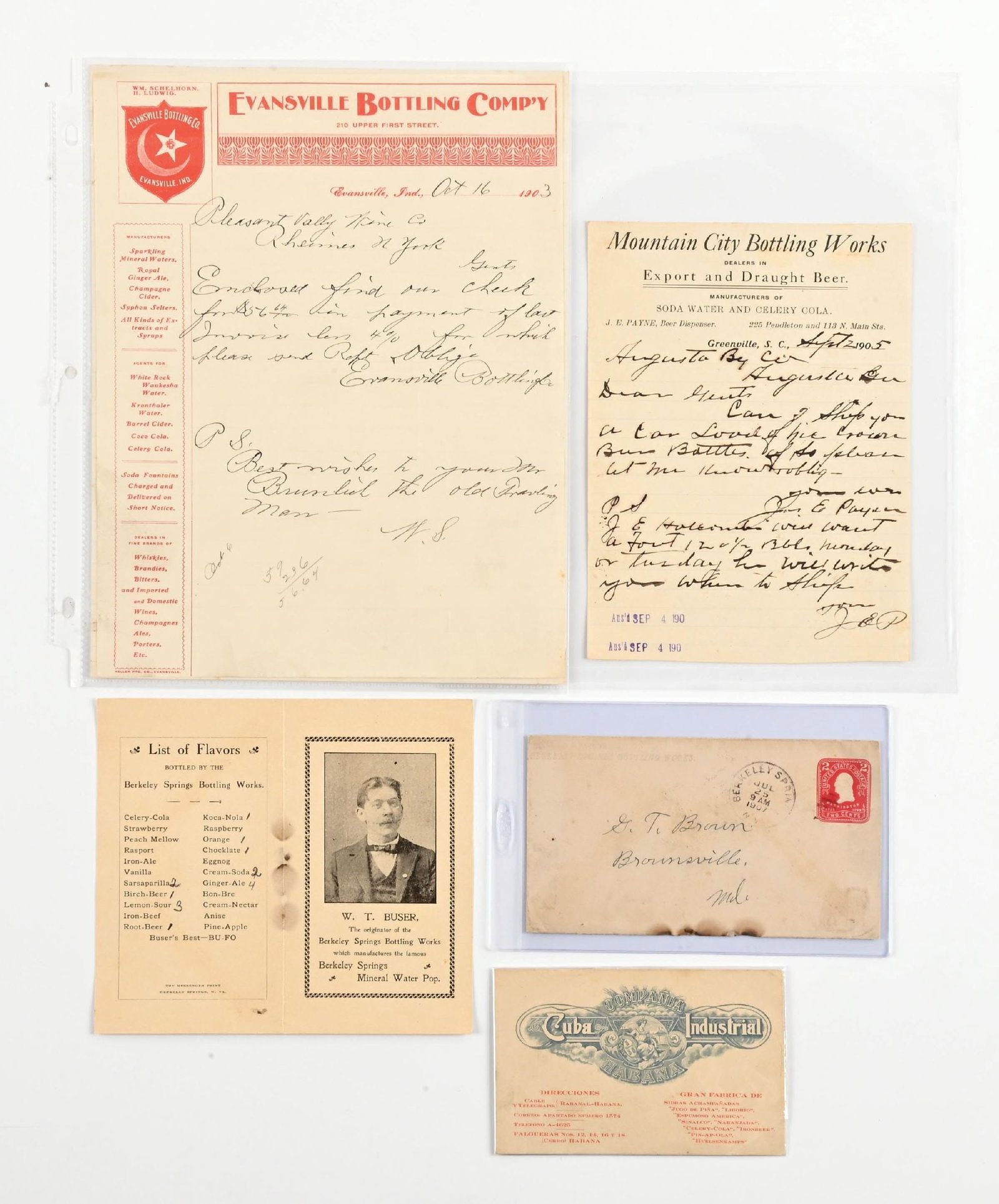 COLLECTION OF 6: C. 1901-1910 CELERY COLA EPHEMERA (1 of 2)