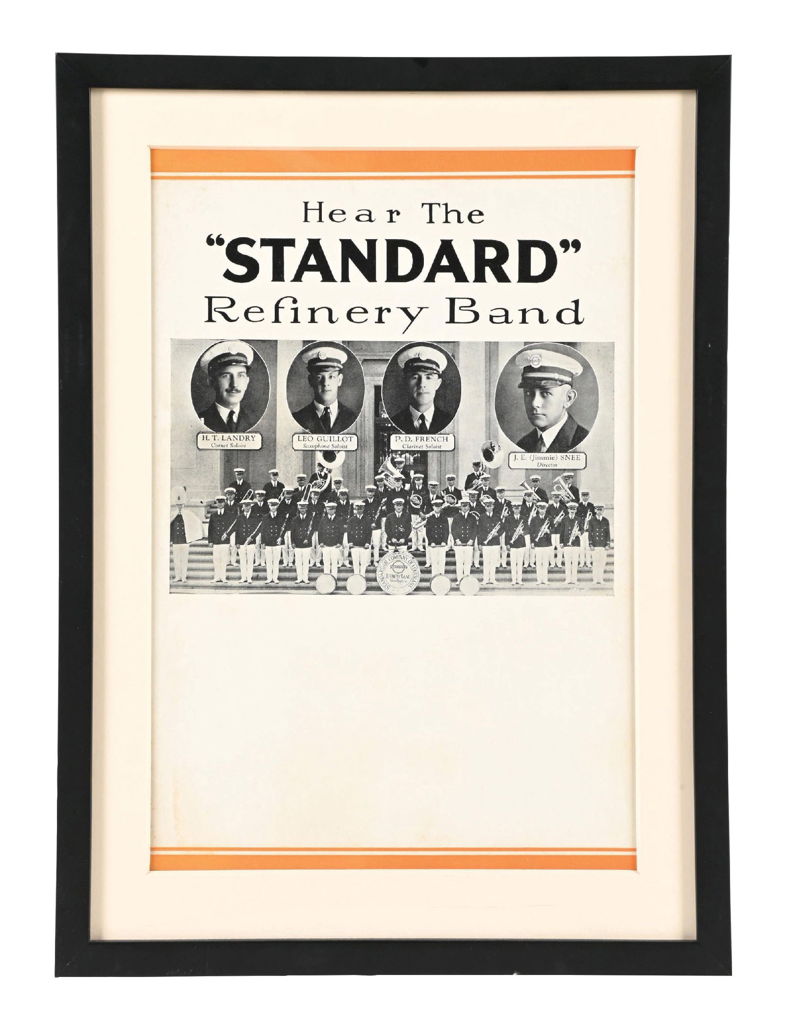 RARE STANOCOLA REFINERY BAND FRAMED CARDSTOCK POSTER (1 of 2)