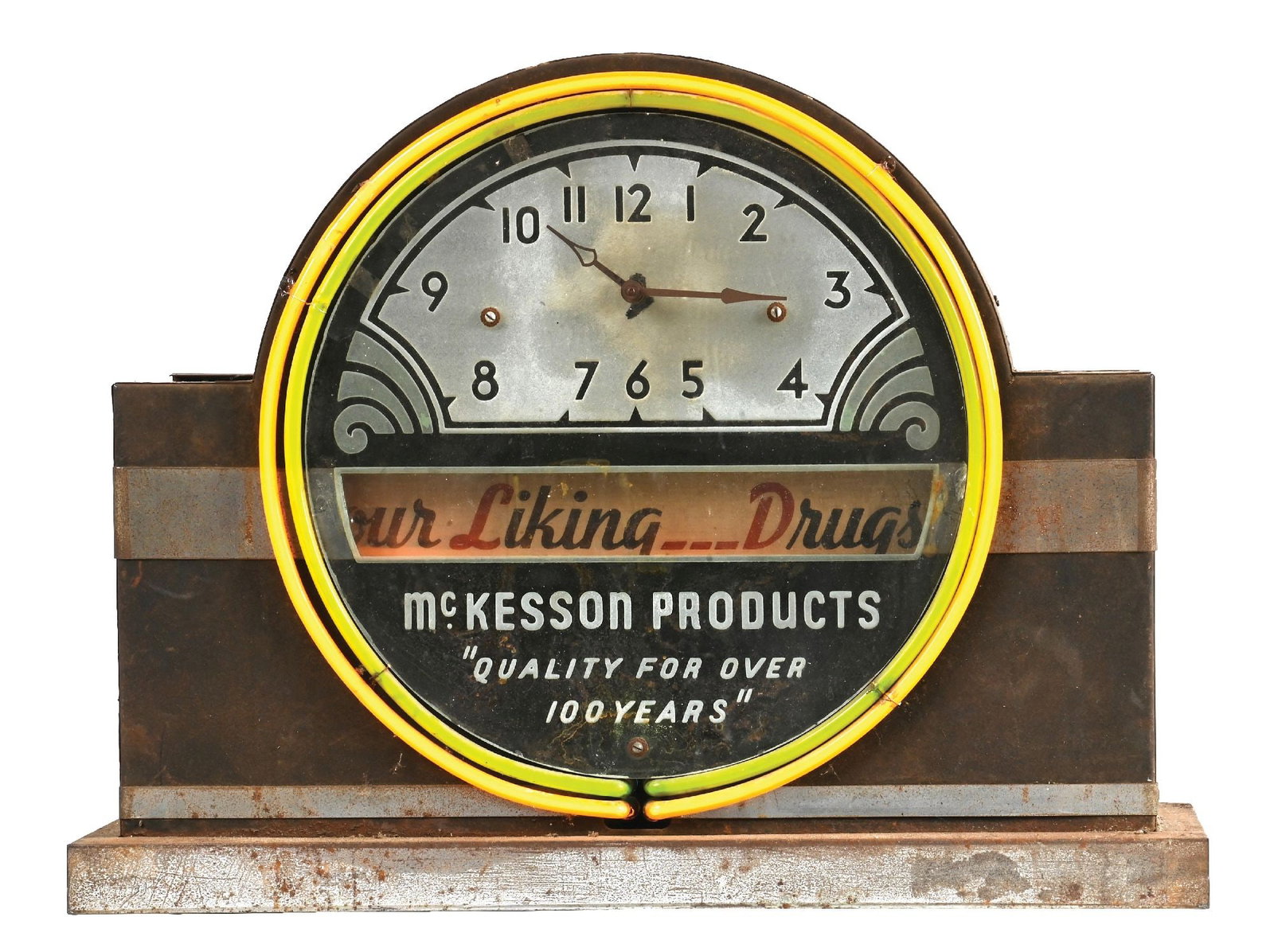 MCKESSON PRODUCTS "QUALITY FOR OVER 100 YEARS" ADVERTISING NEON CLOCK (1 of 4)