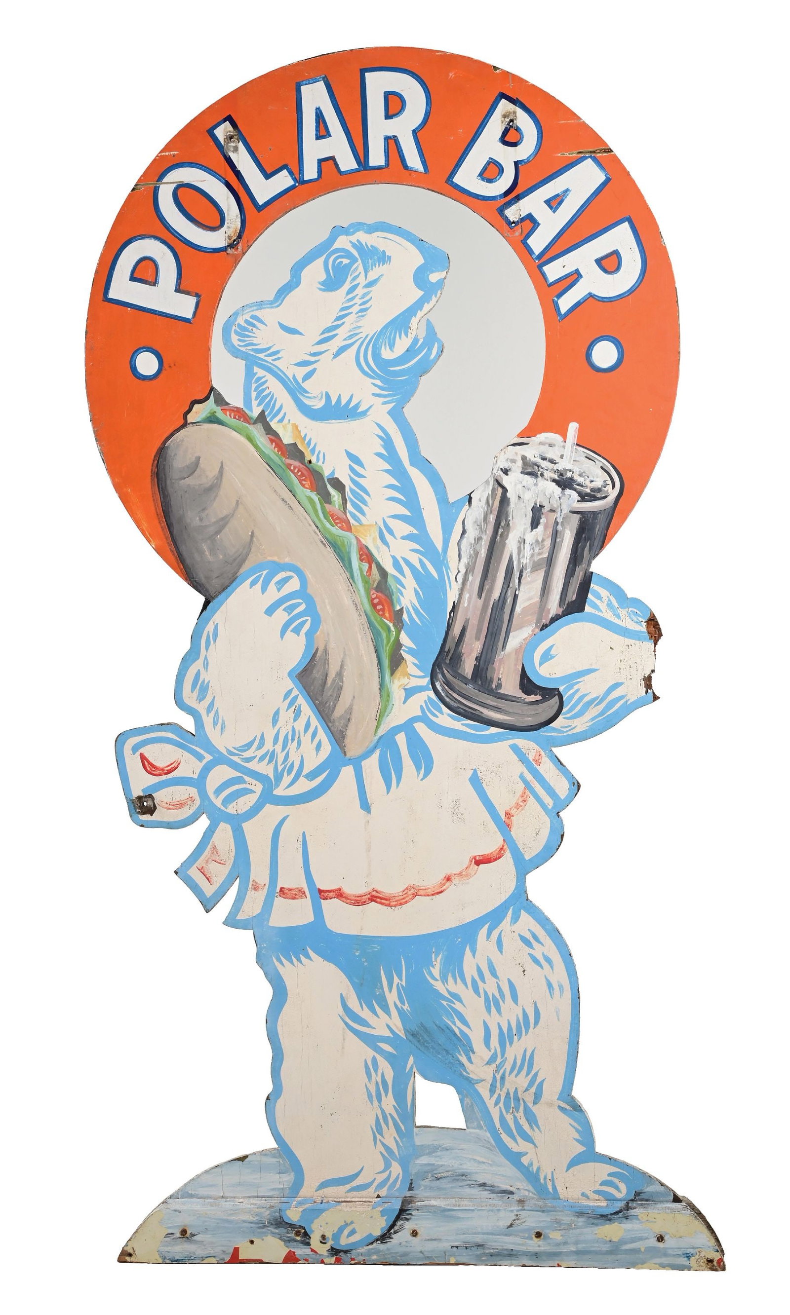 LARGE POLAR BAR HAND PAINTED WOOD SIGN (1 of 2)