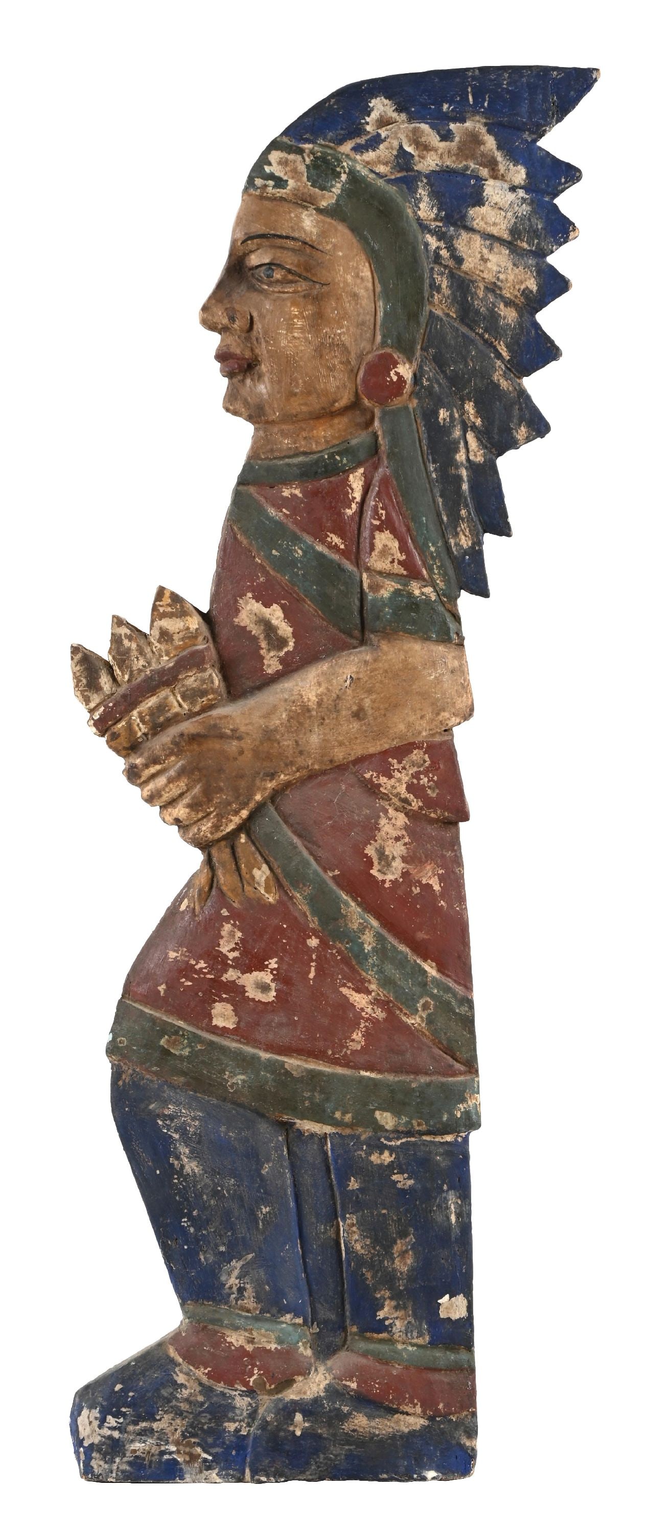 CARVED WOOD CIGAR STORE FIGURE (1 of 2)