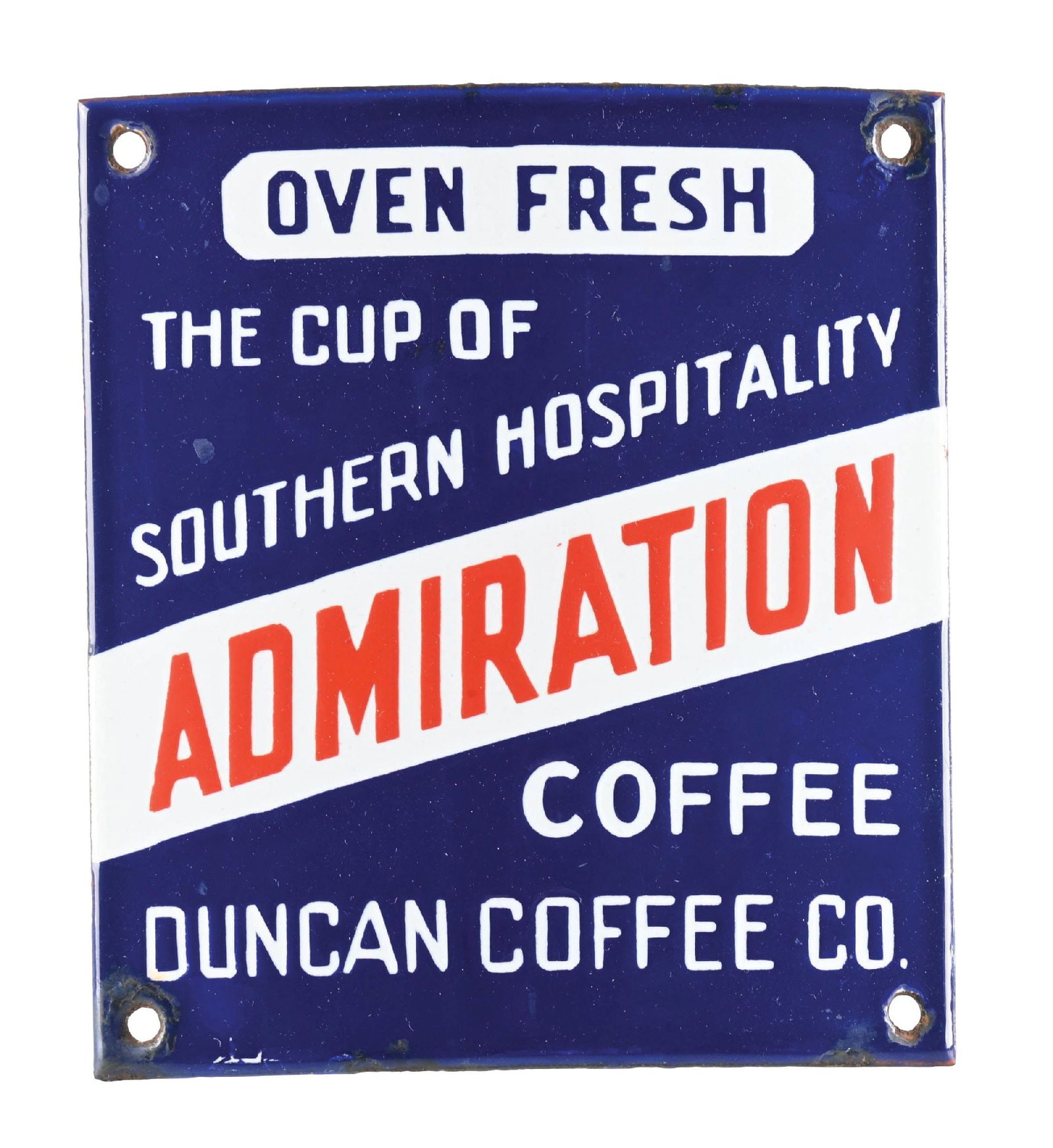 ADMIRATION OVEN FRESH COFFEE PORCELAIN SIGN (1 of 2)