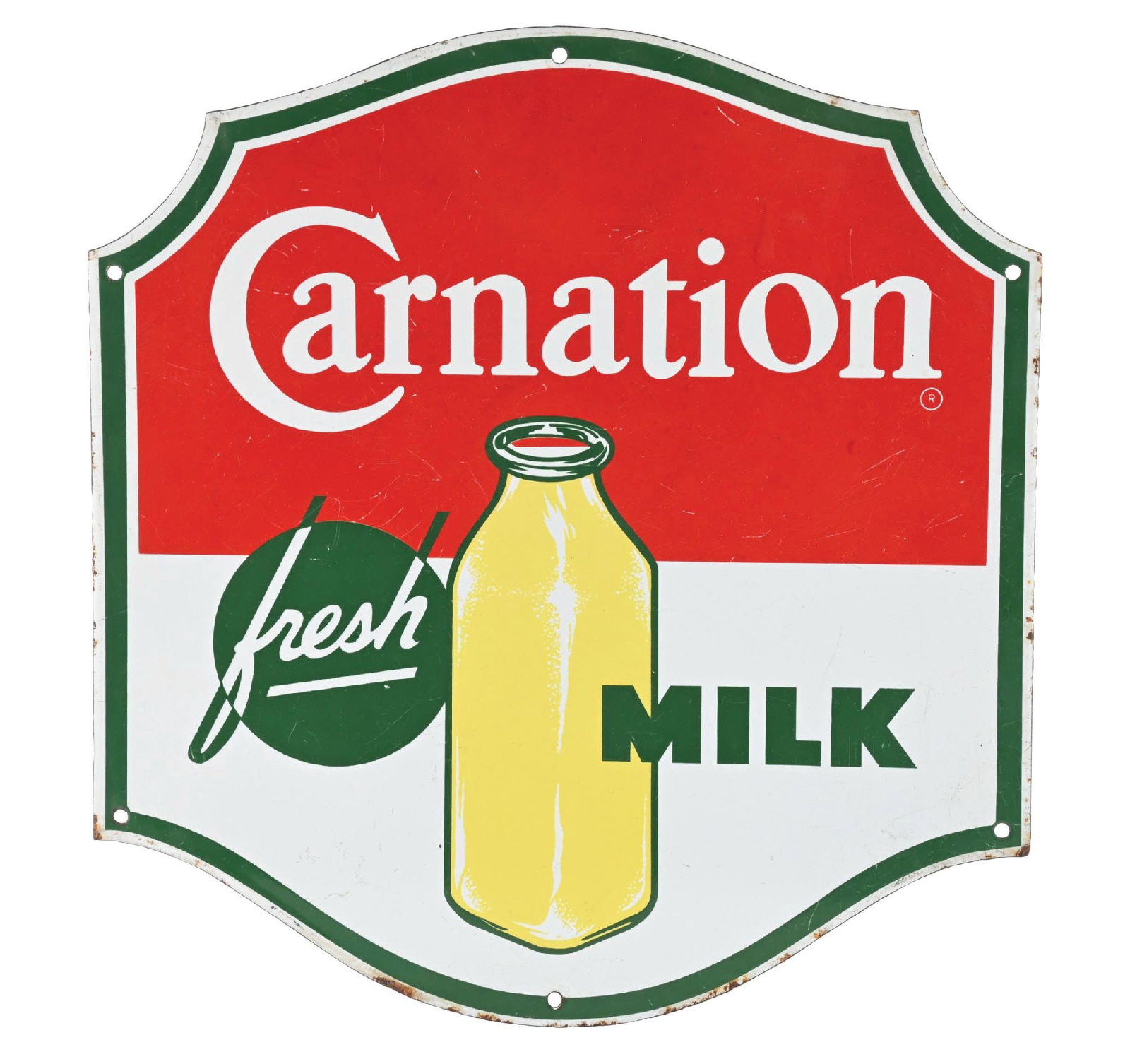 CARNATION FRESH MILK PORCELAIN SIGN (1 of 2)