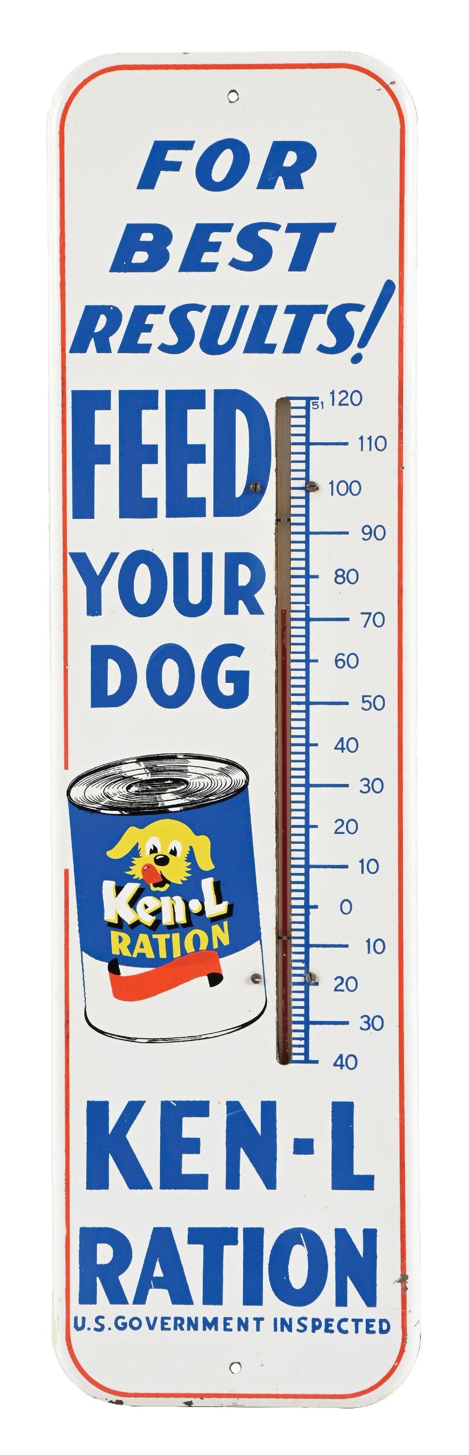 KEN-L RATION TIN ADVERTISING THERMOMETER (1 of 2)