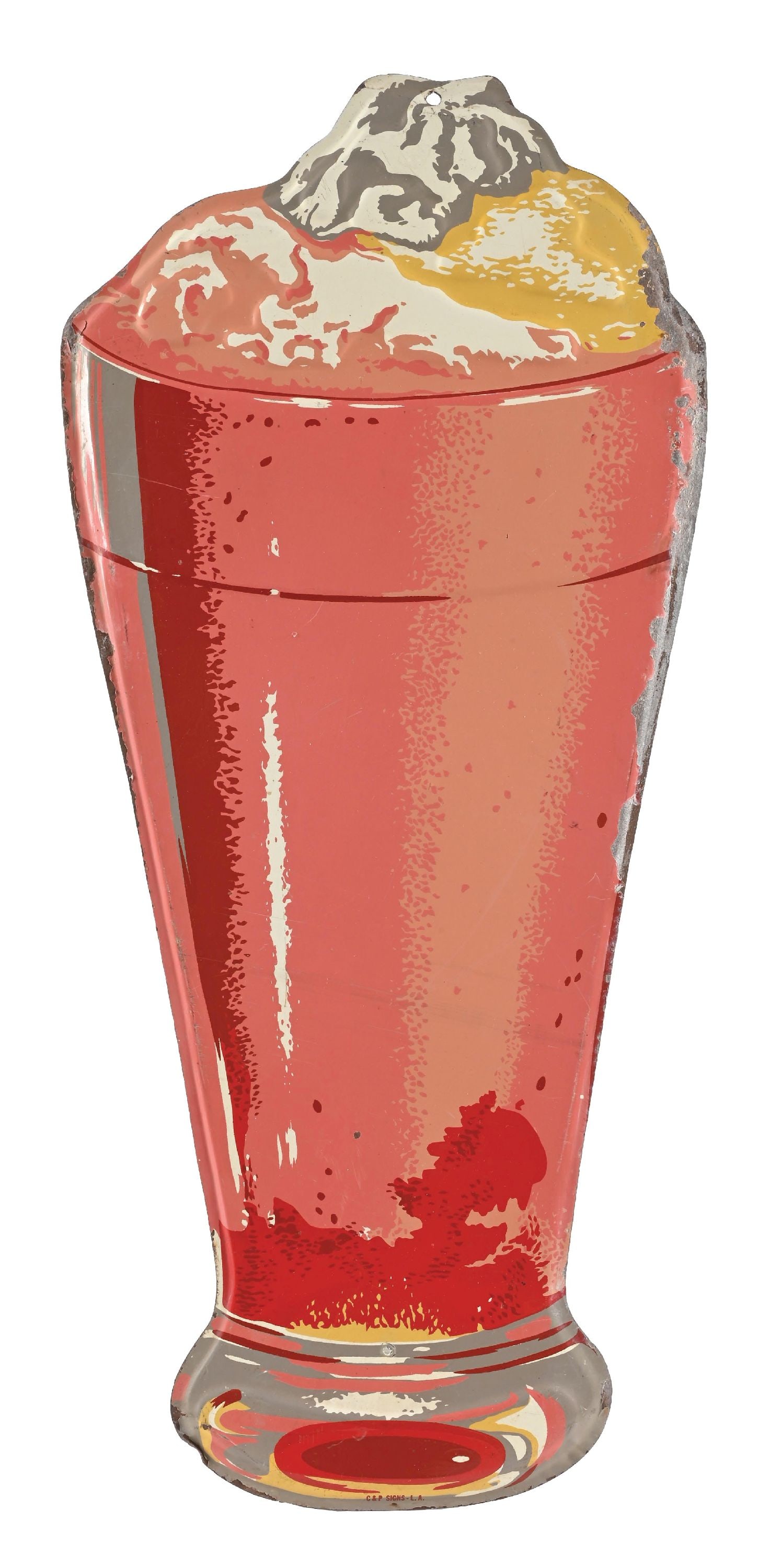 MILKSHAKE EMBOSSED TIN SIGN (1 of 3)