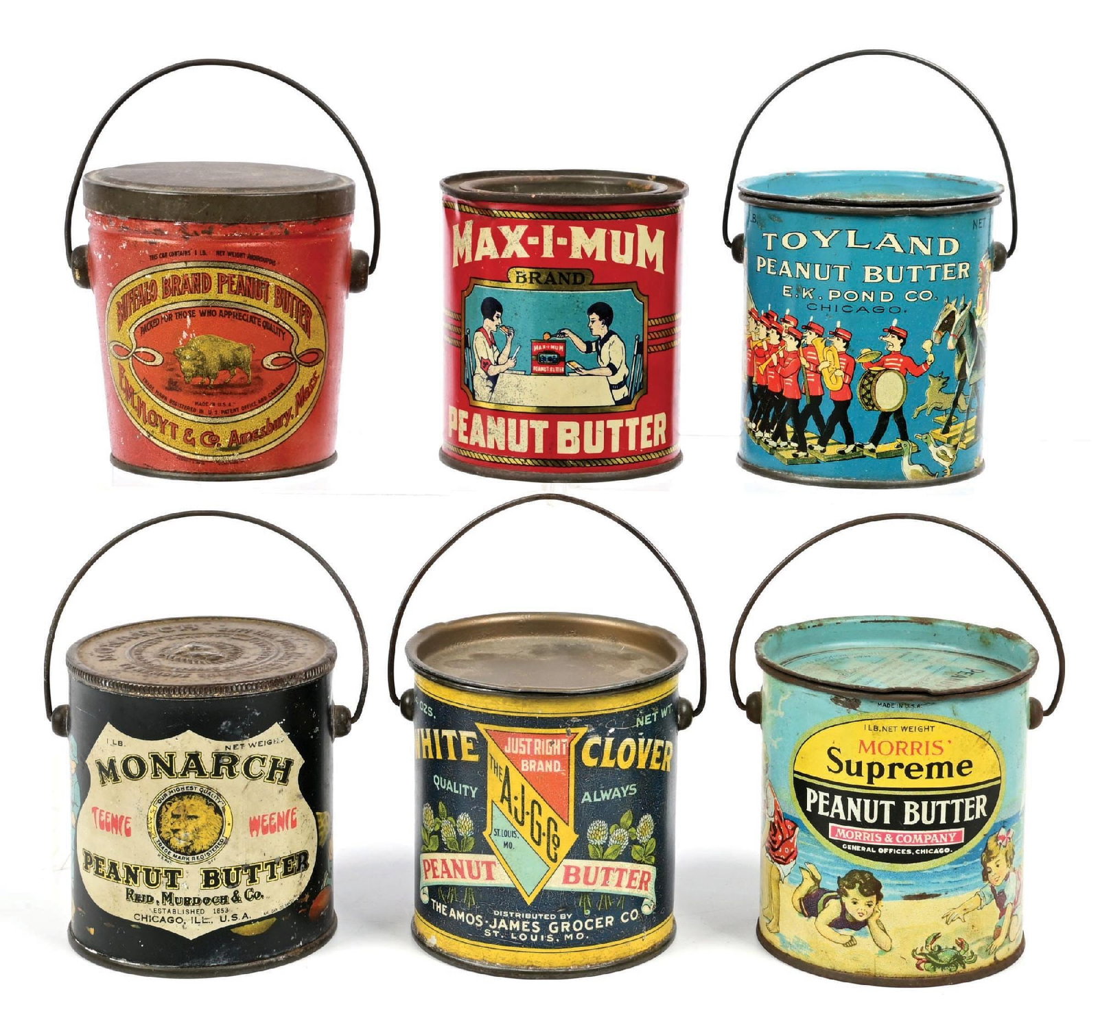 COLLECTION OF 6: ASSORTED PEANUT BUTTER TINS (1 of 2)