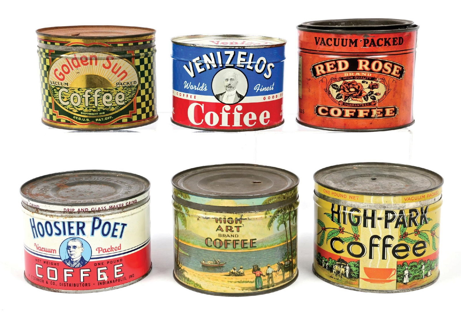 COLLECTION OF 6: COFFEE TINS (1 of 2)
