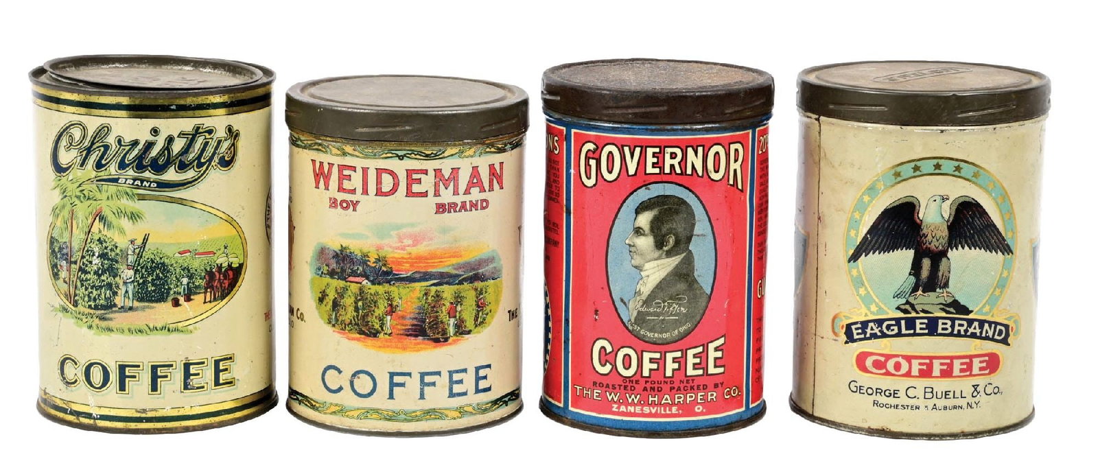 COLLECTION OF 4: COFFEE TINS (1 of 2)