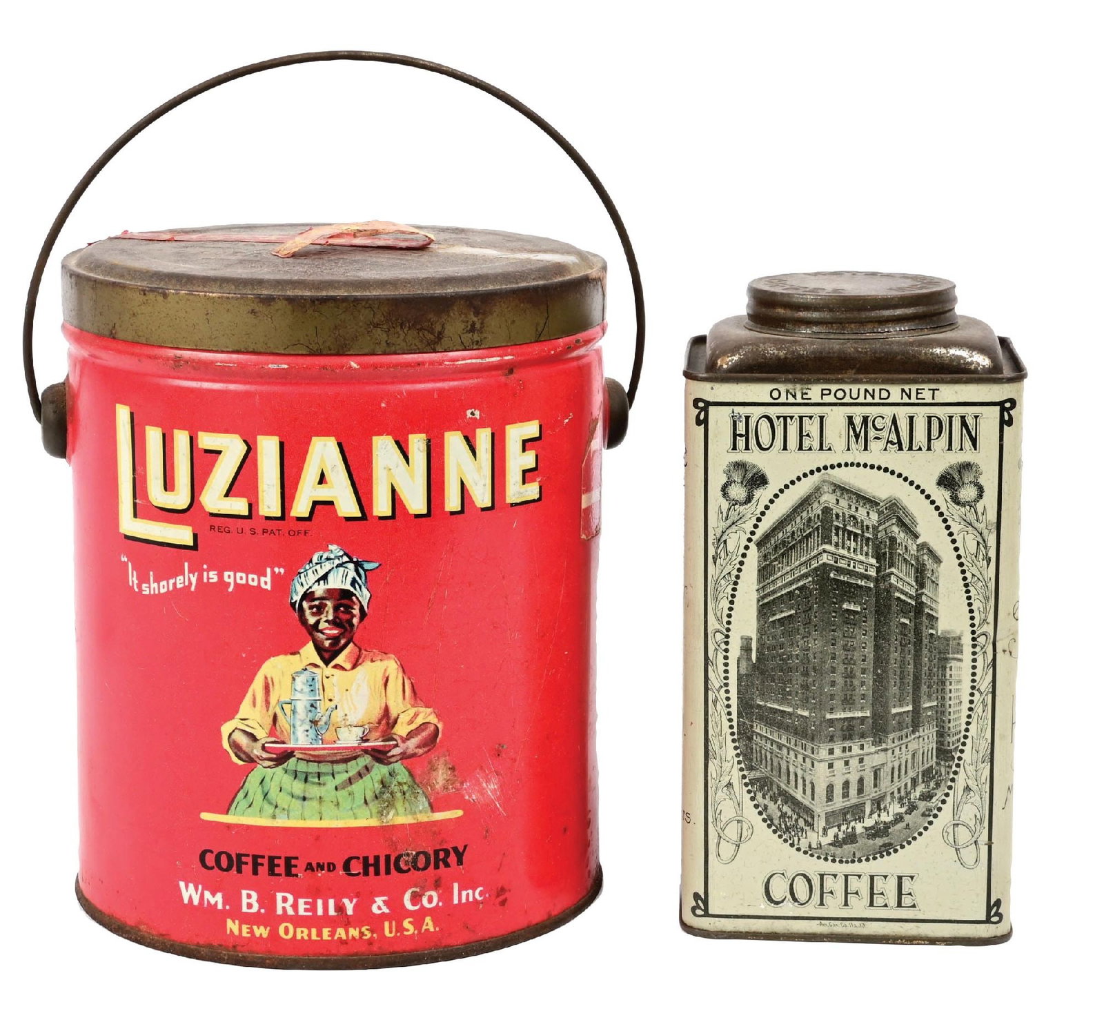 PAIR OF COFFEE TINS (1 of 4)