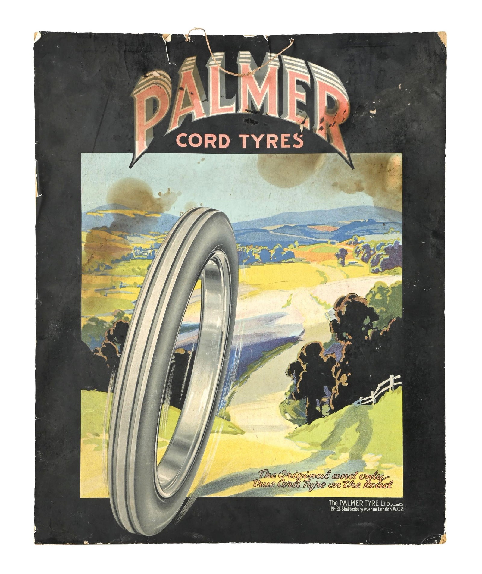 PALMER CORD TYRES CARDBOARD ADVERTISING SIGN (1 of 3)