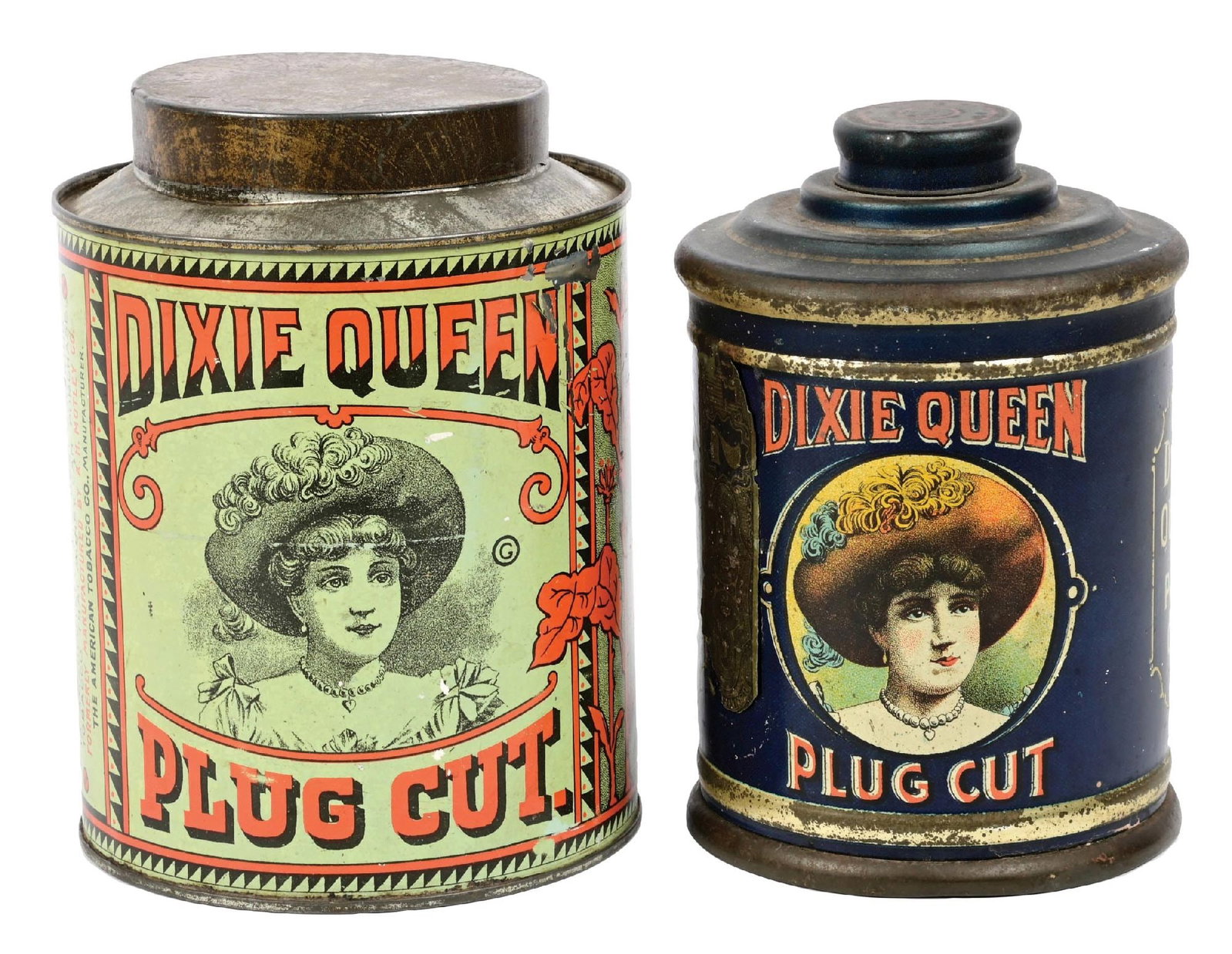 PAIR OF DIXIE QUEEN PLUG CUT TOBACCO TINS (1 of 4)