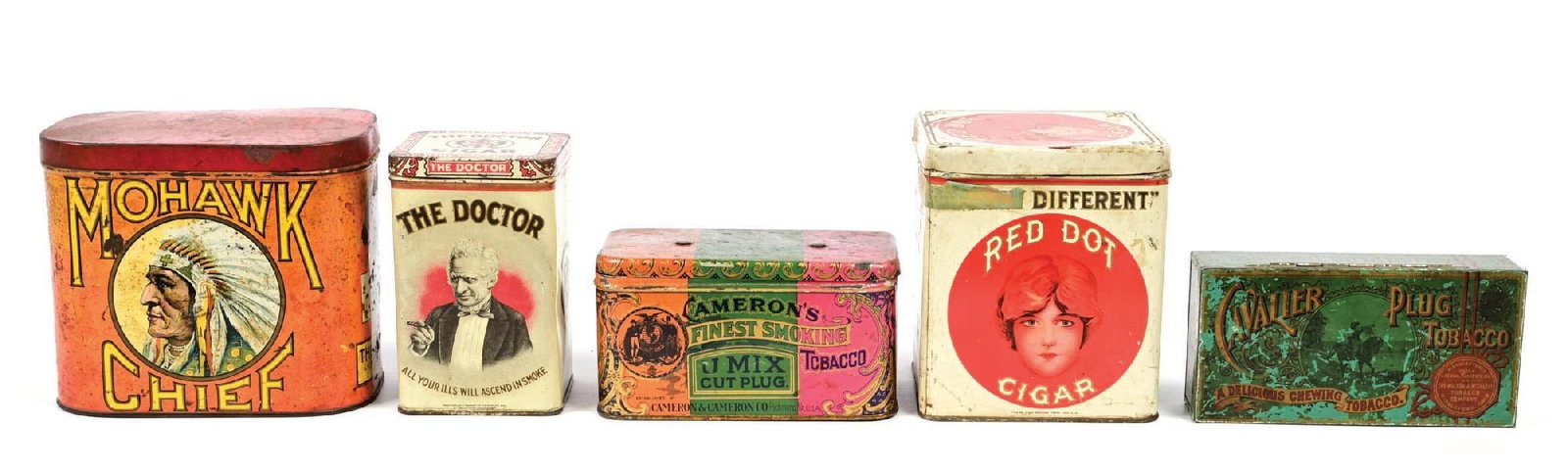 COLLECTION OF 5: ASSORTED CIGAR & TOBACCO TINS (1 of 3)