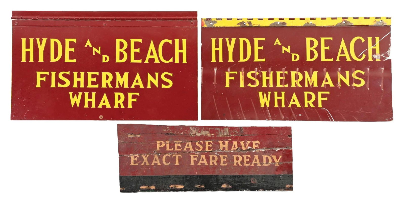 LOT OF 3: TROLLEY SIGNS (1 of 2)